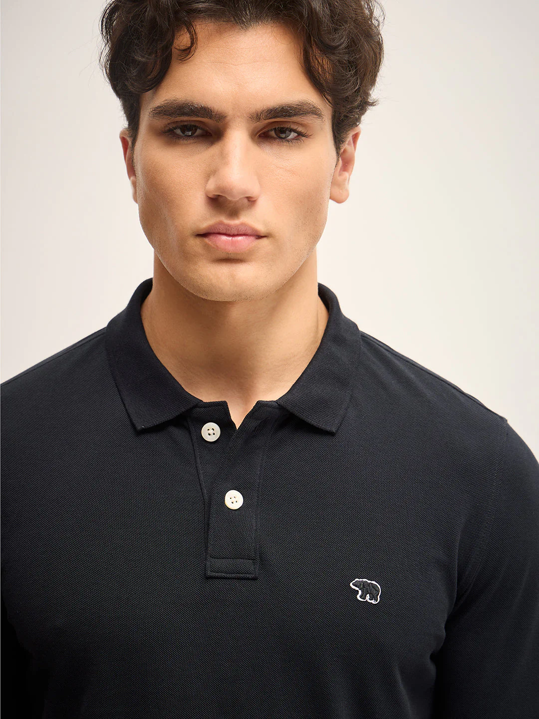 Men Black Solid Regular Fit Polo Collar T-shirt - Image 5
