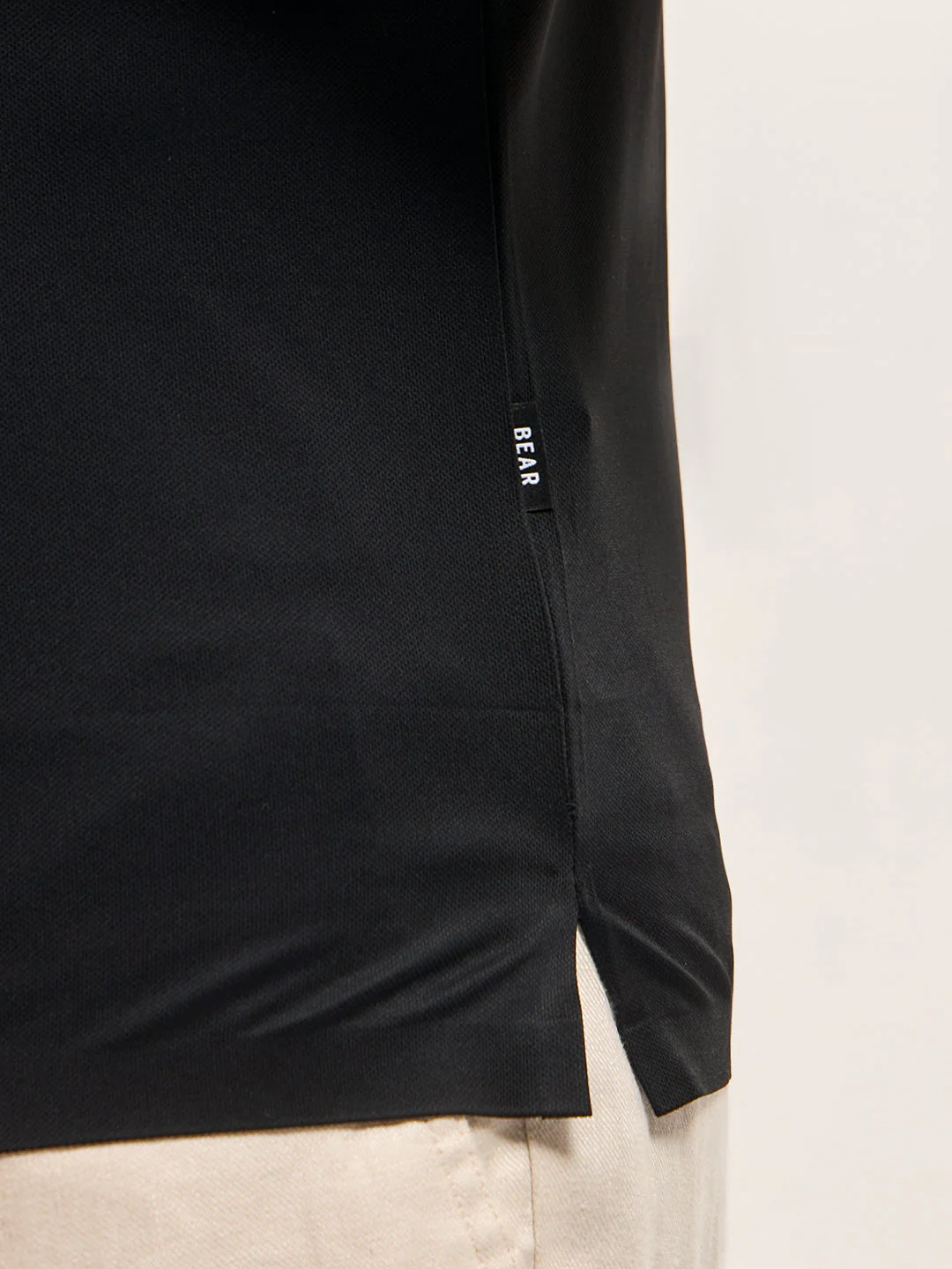 Men Black Solid Regular Fit Polo T-shirt - Image 6