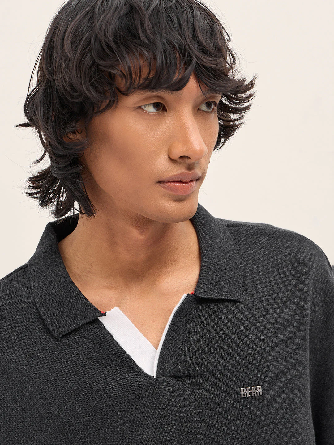 Men Black Solid Relaxed Fit Polo - Image 5