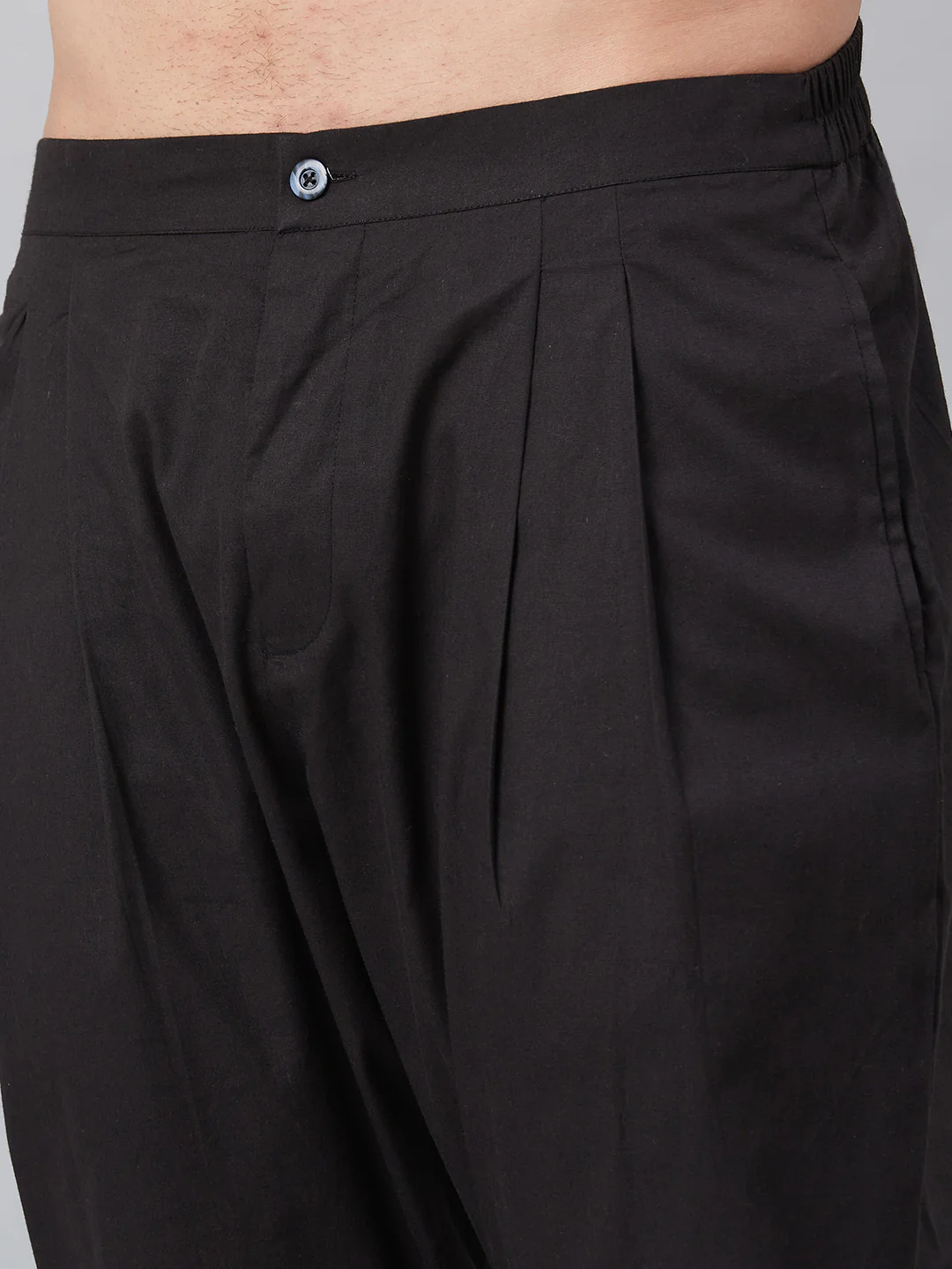 Men Black Solid Trouser Style Pyjamas - Image 4