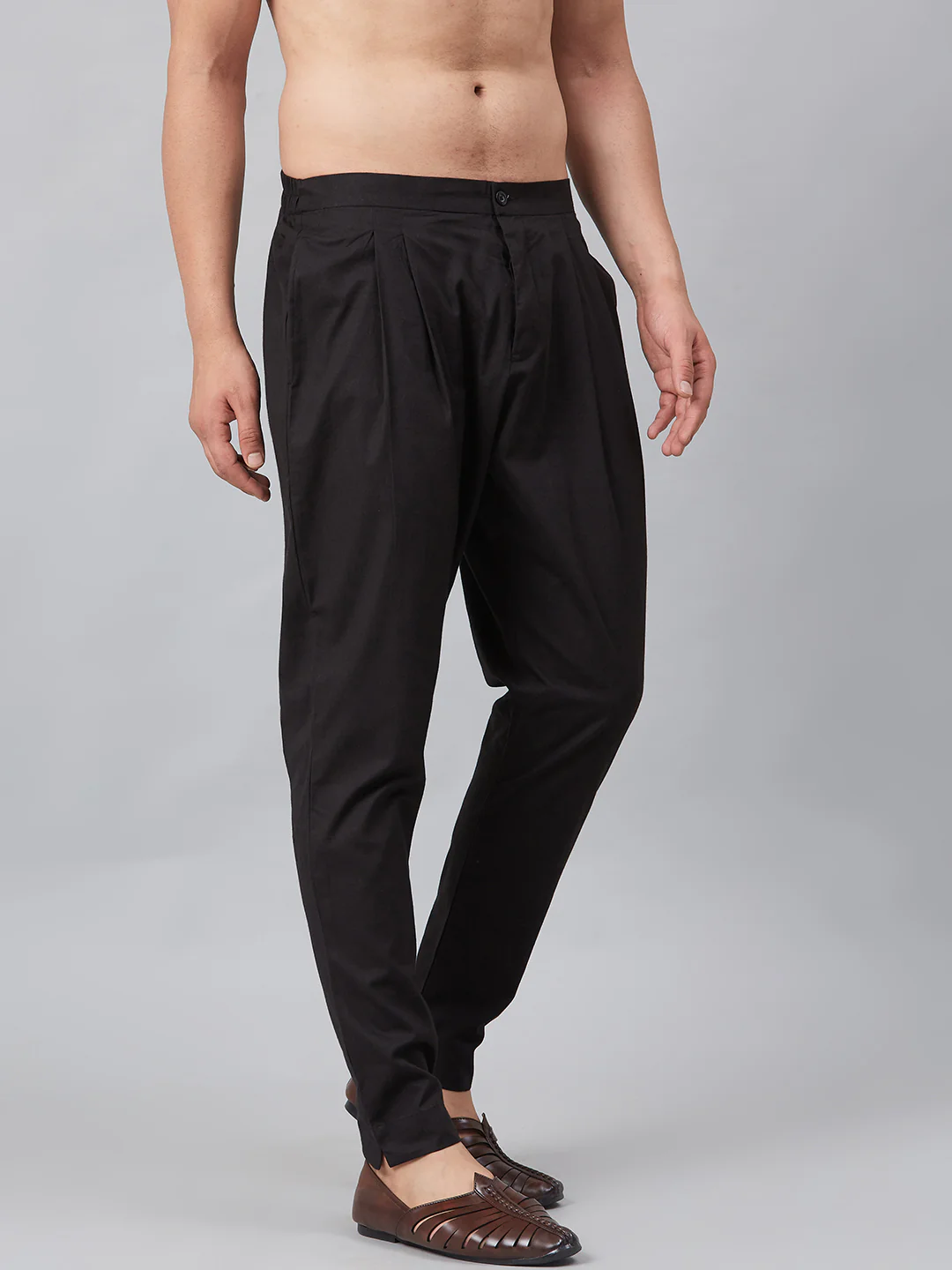 Men Black Solid Trouser Style Pyjamas - Image 6