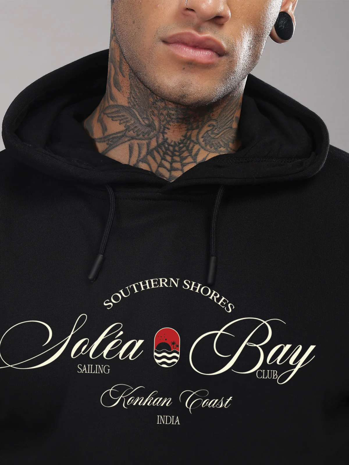 Men Black Printed Hoodie - Image 3