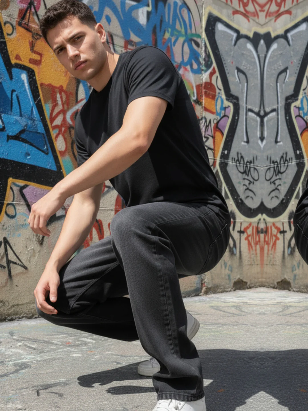 Men Black Stretchable Jeans - Image 3