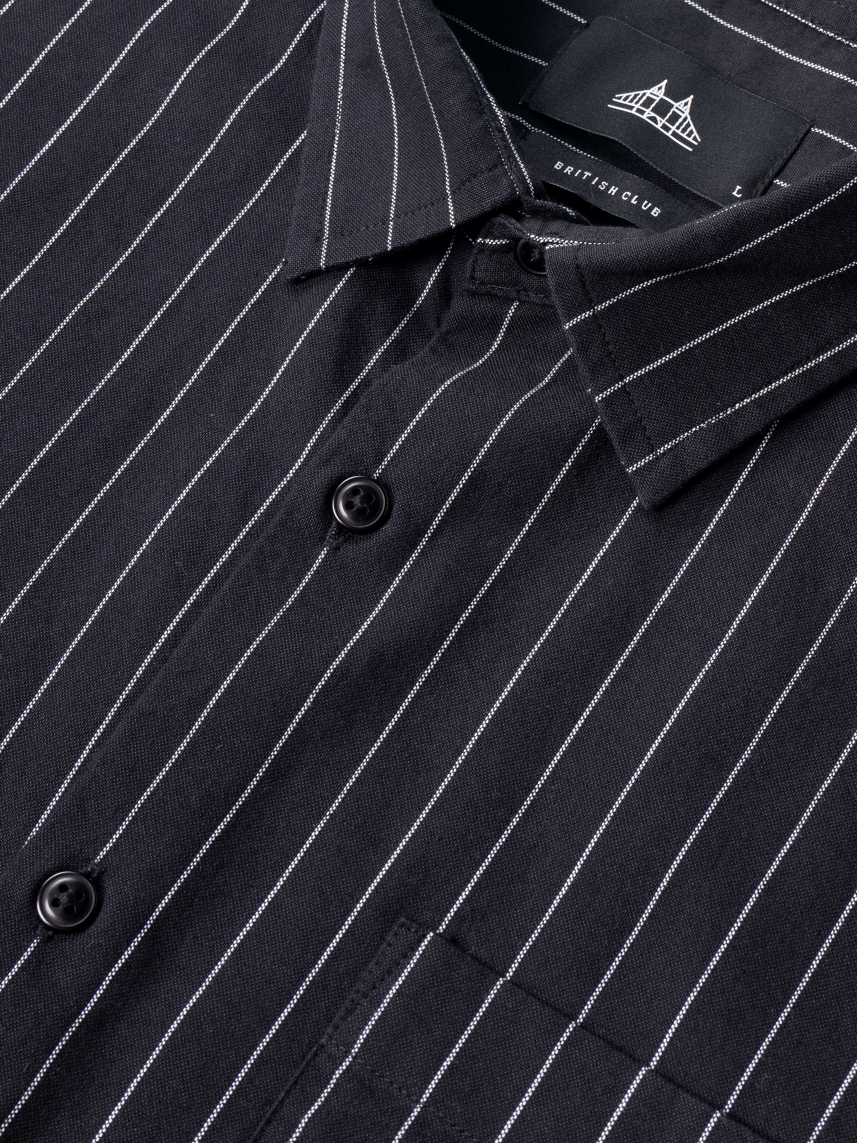 Men Black Striped Shirt - Image 6
