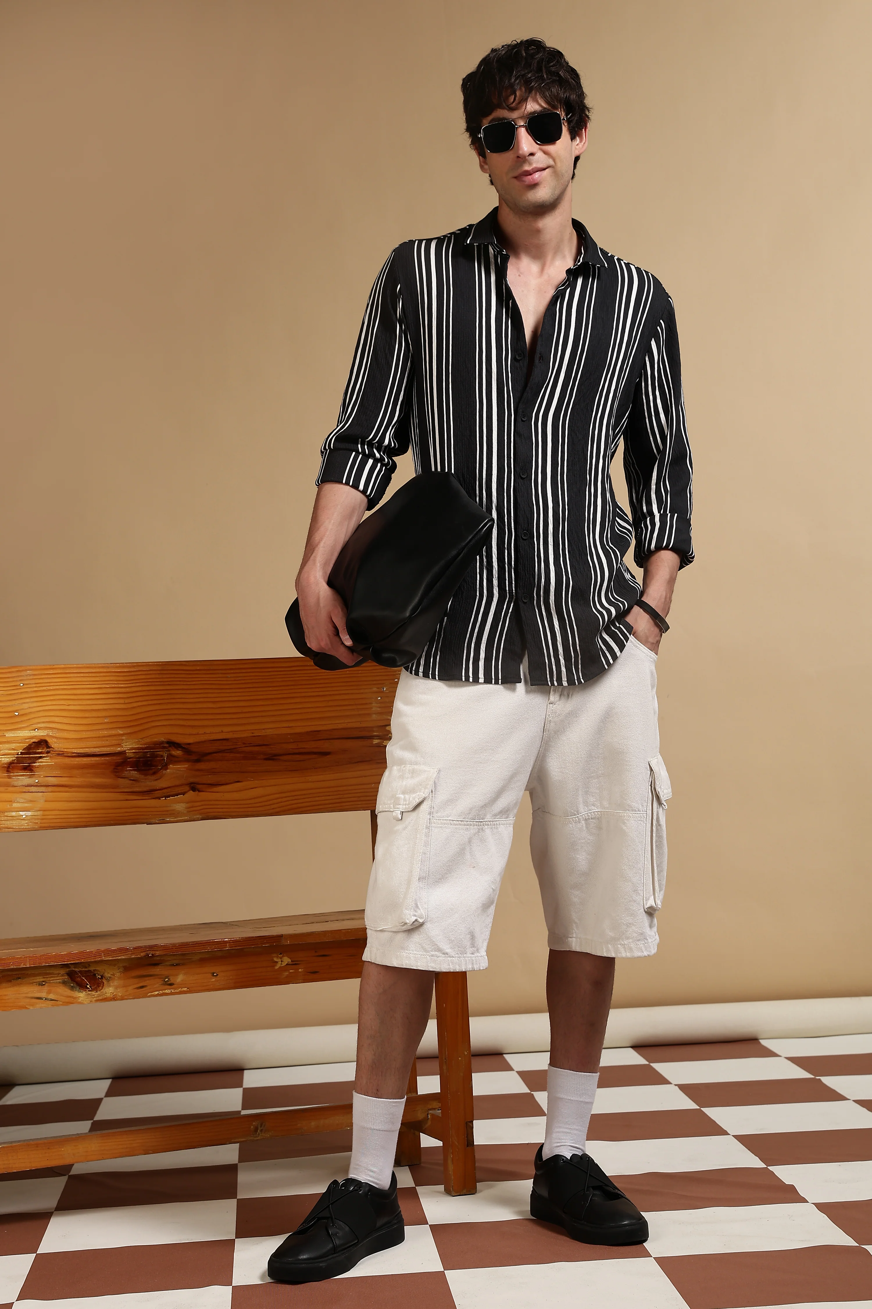 Men Black Striped Shirt - Image 7