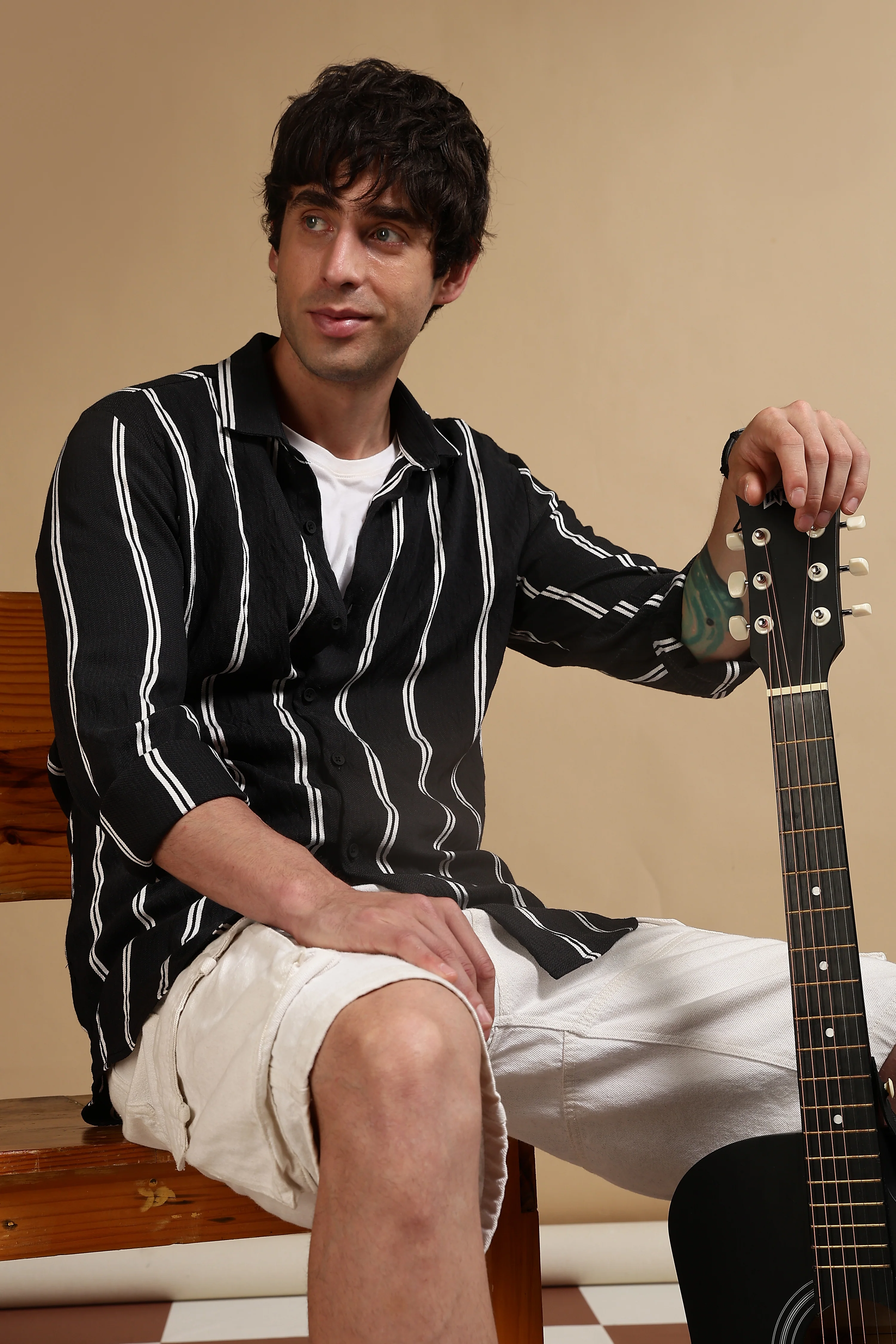 Men Black Striped Shirt - Image 10