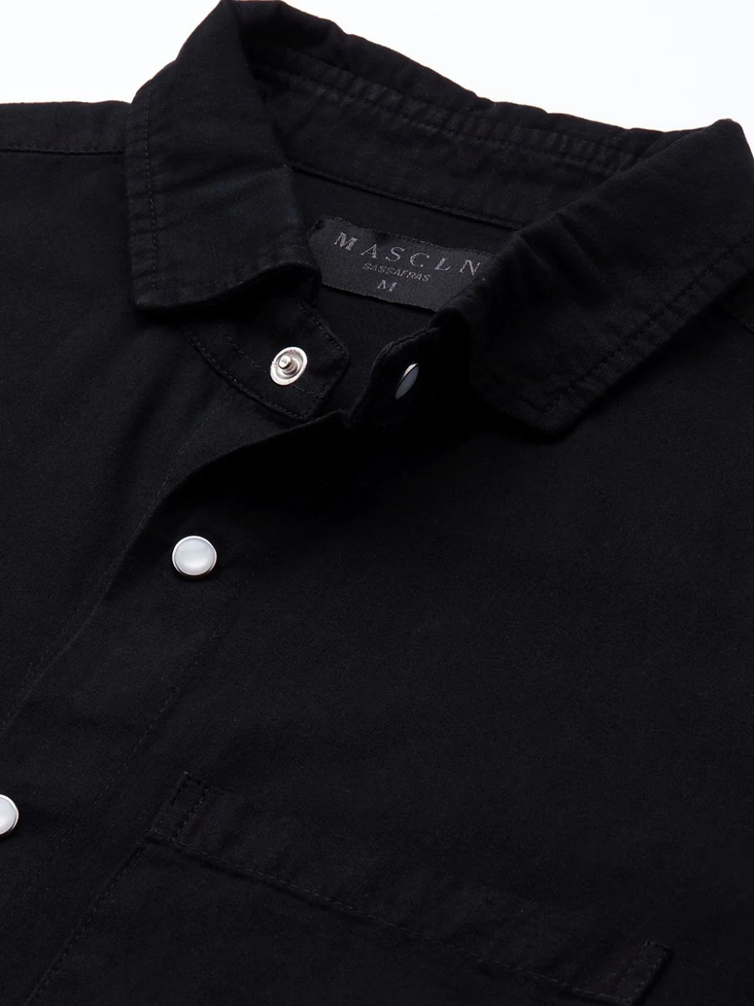 Men Black Tencel Elbow Patch Shirt - Image 4