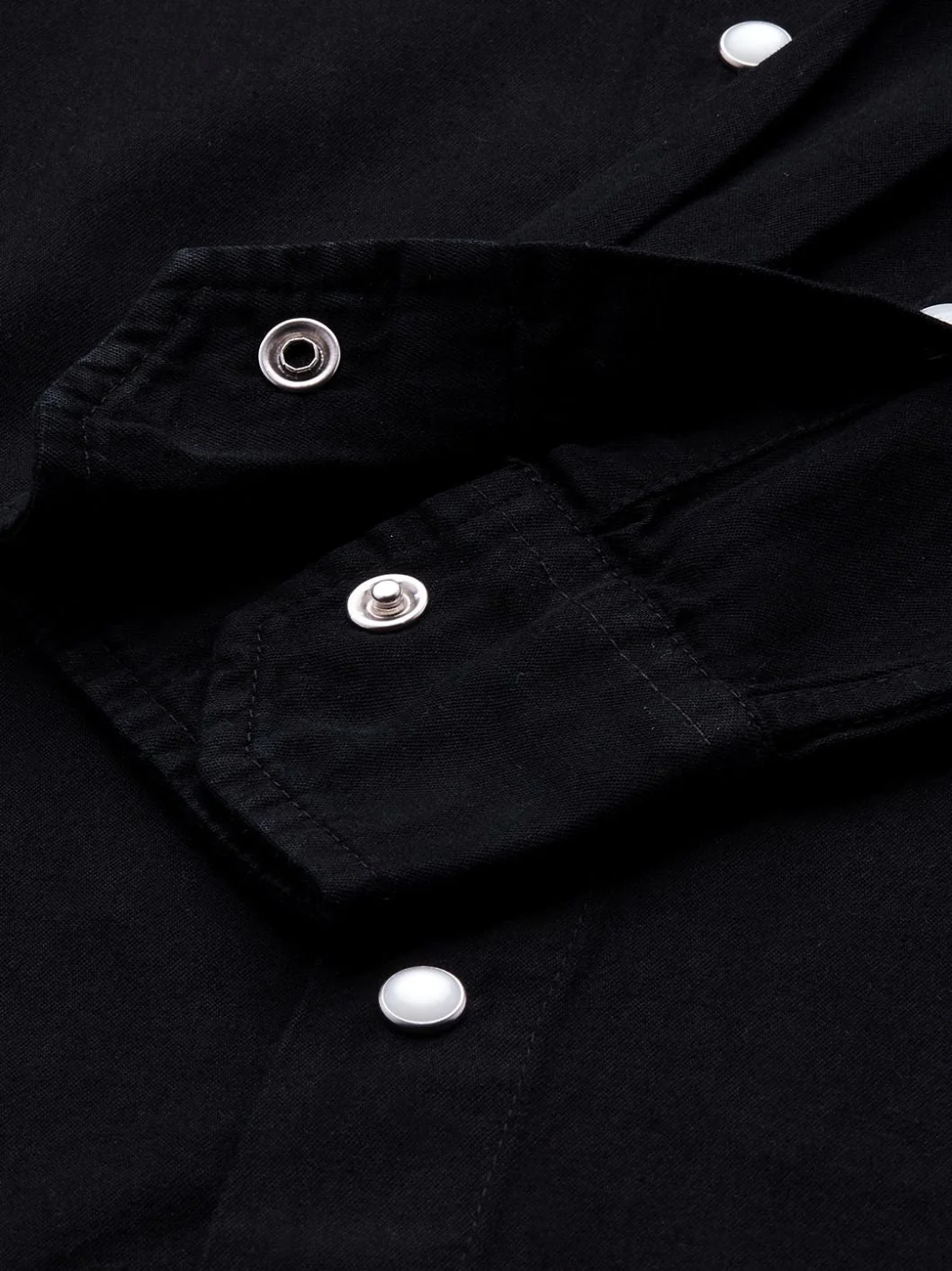 Men Black Tencel Elbow Patch Shirt - Image 5