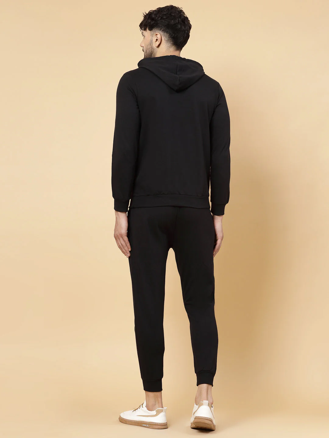 Men Black Text Print Tracksuit - Image 5