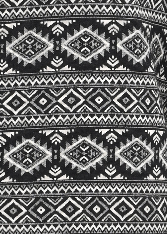 Men Black Textured Jacquard Tribal Shirt - Image 6