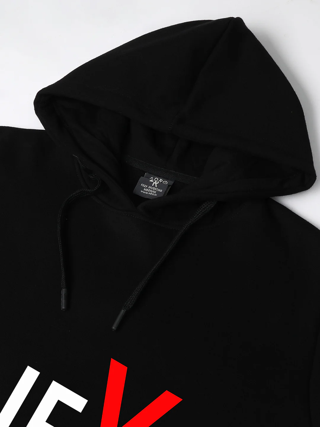 Men Black Printed Hoodie - Image 3