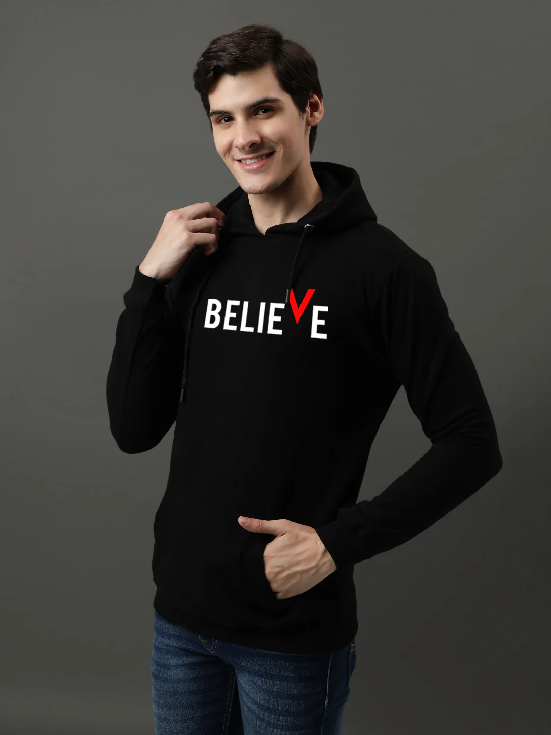 Men Black Printed Hoodie - Image 4