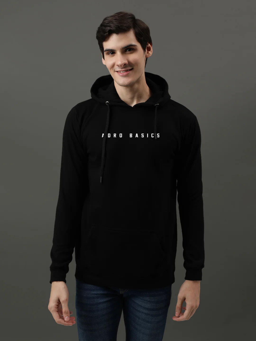 Men Black Printed Hoodie - Image 2