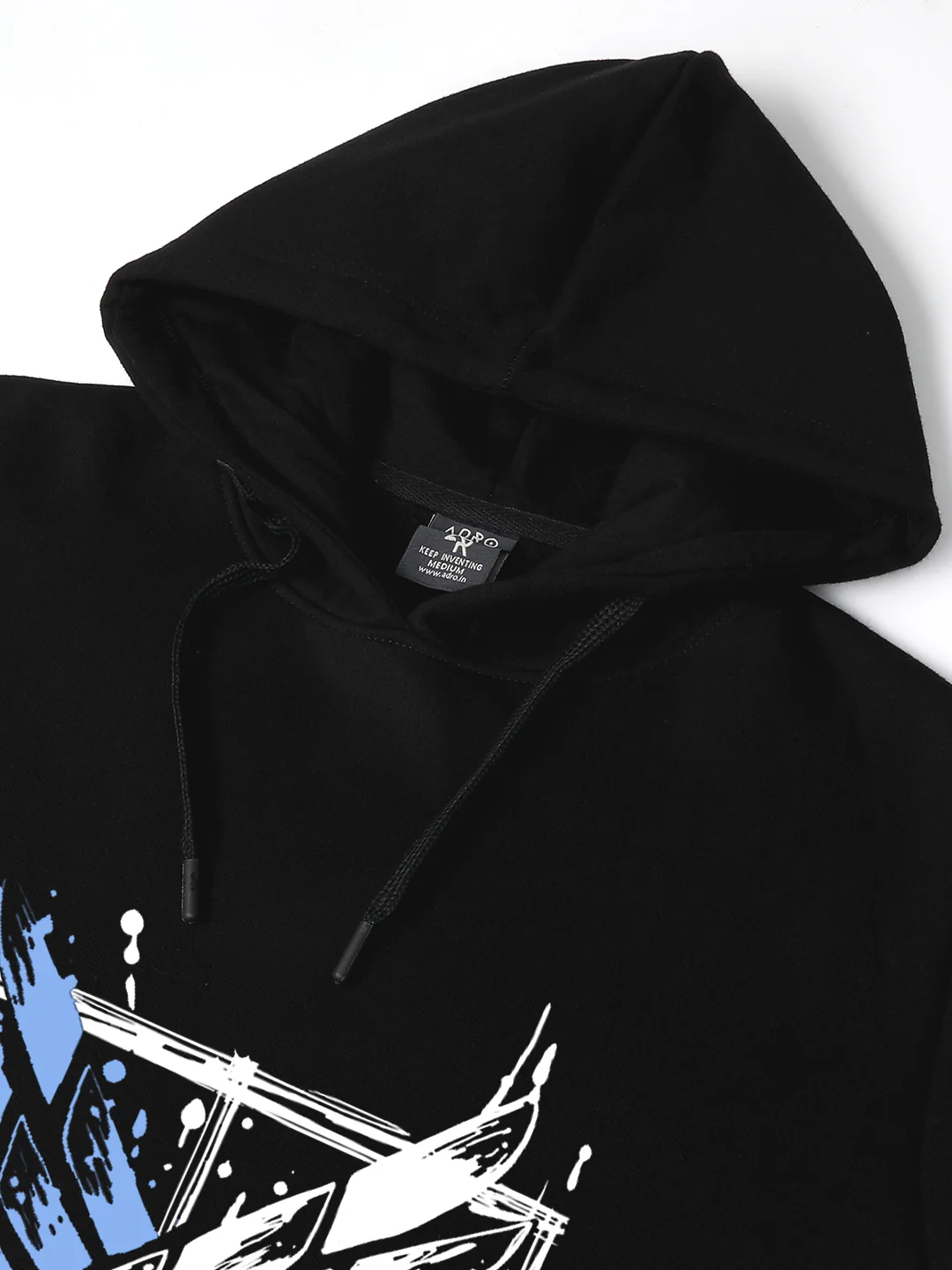Men Black Printed Hoodie - Image 5