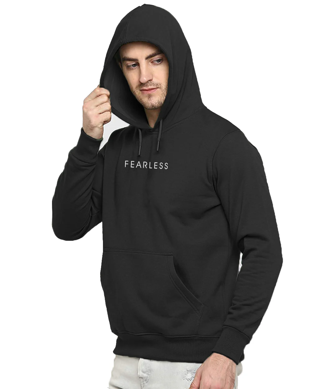 Men Black Printed Hoodie - Image 4