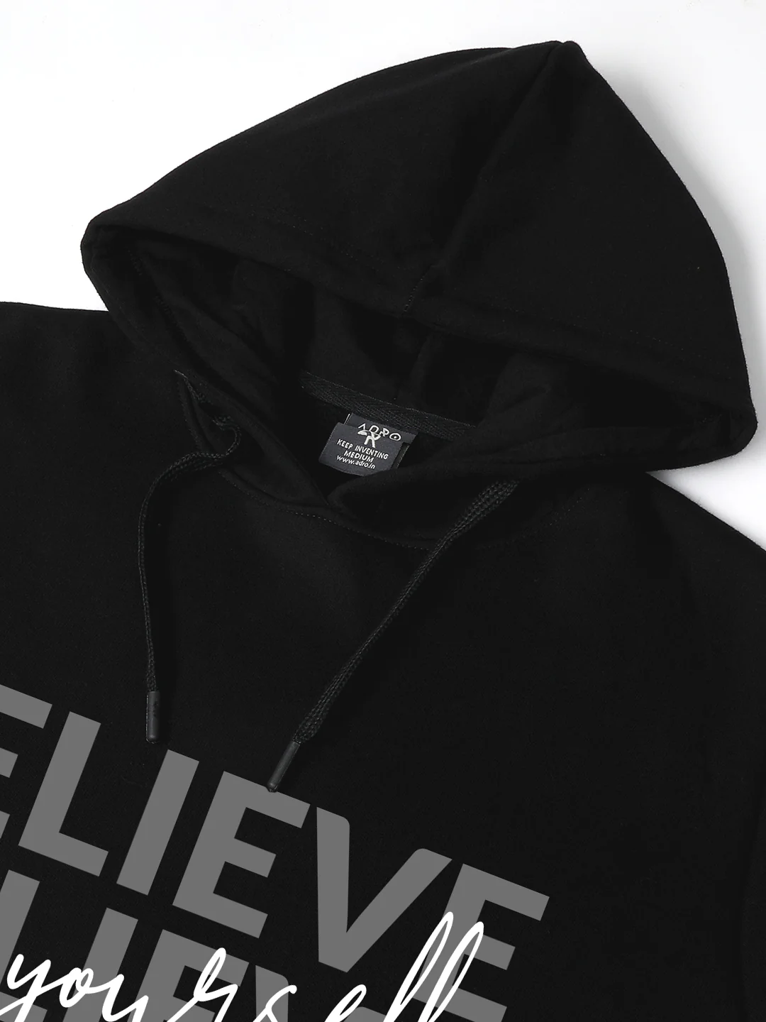 Men Black Printed Hoodie - Image 5