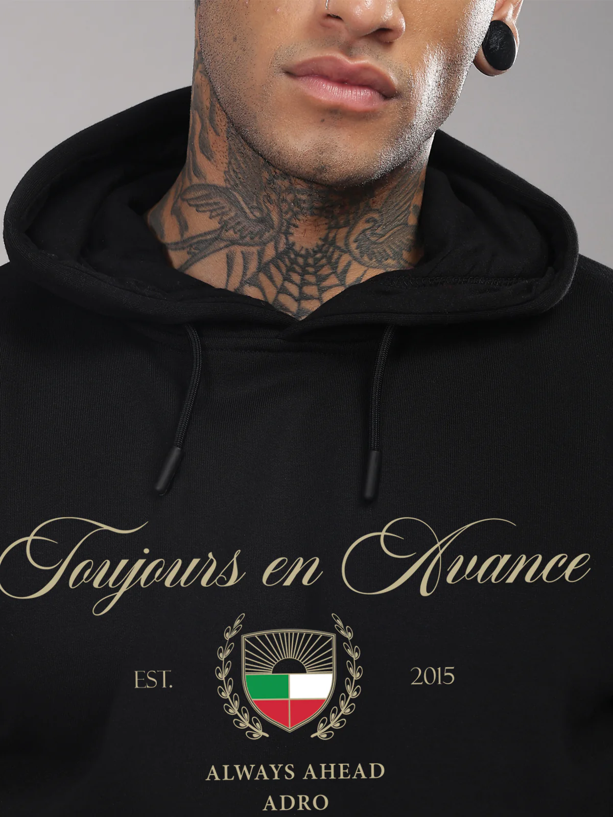 Men Black Printed Hoodie - Image 3