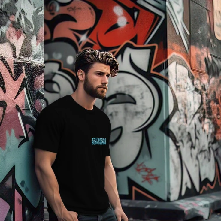 Men Black Typography Oversized T-Shirt - Image 4
