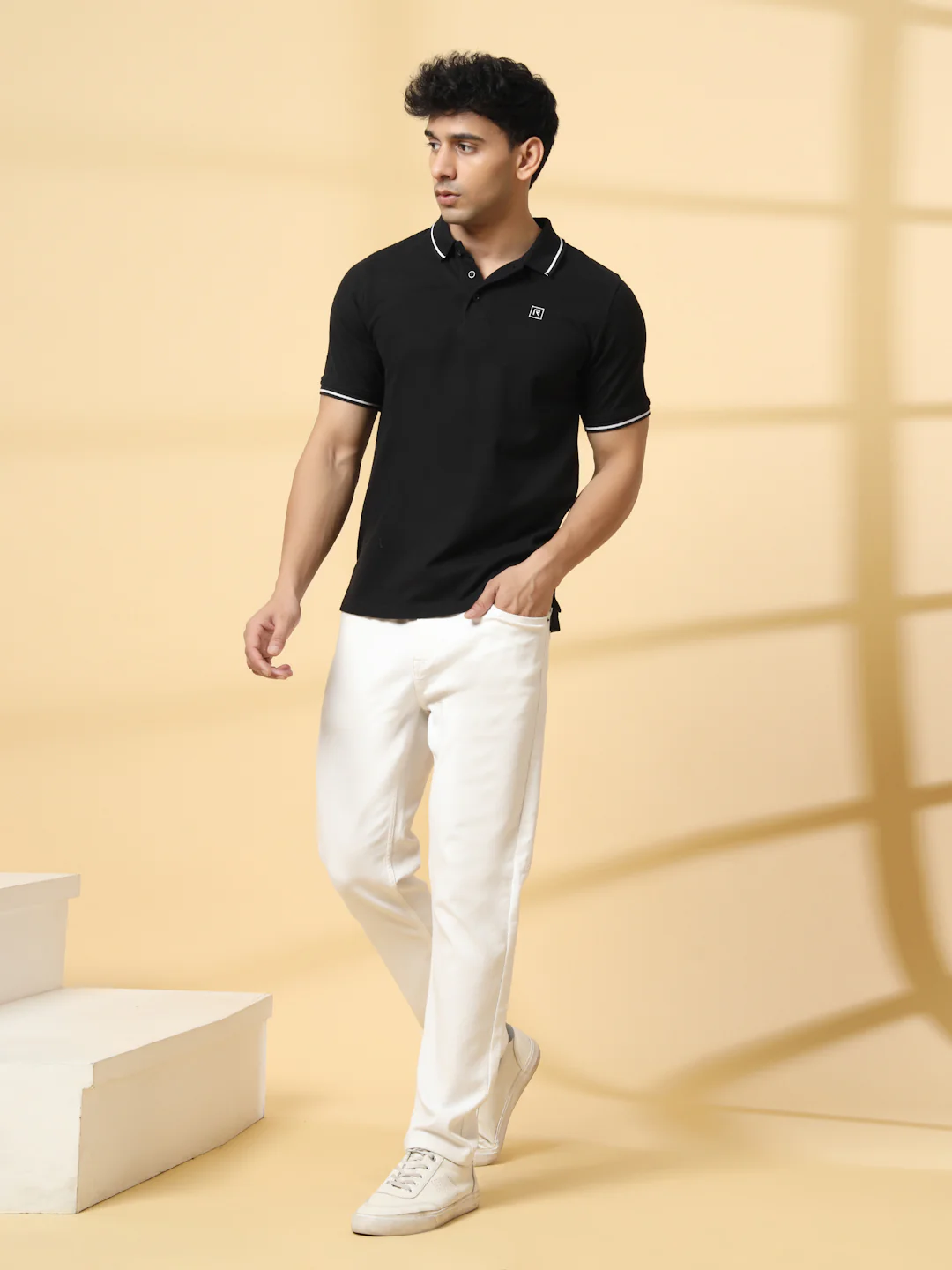 Men Black Urban Classic Polo T-Shirt - Image 2