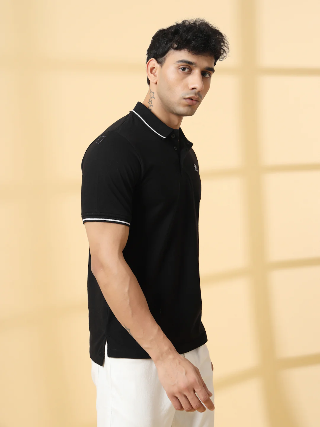 Men Black Urban Classic Polo T-Shirt - Image 3