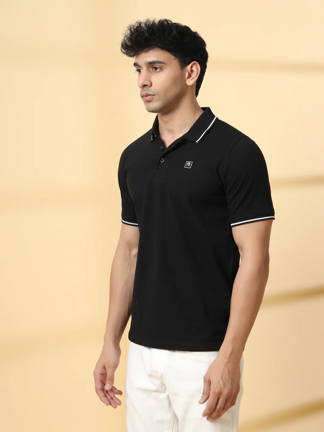 Men Black Urban Classic Polo T-Shirt - Image 4