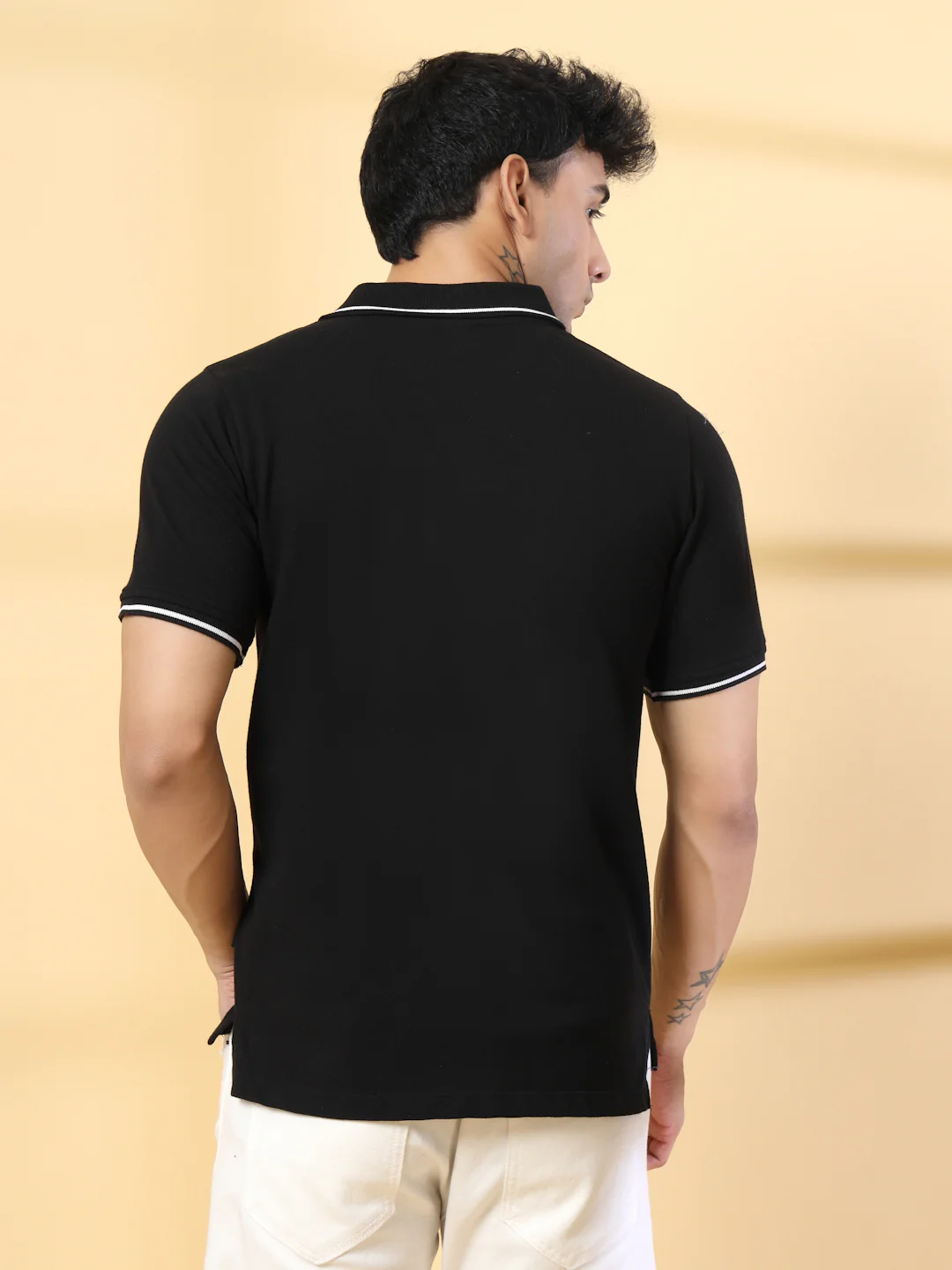Men Black Urban Classic Polo T-Shirt - Image 5