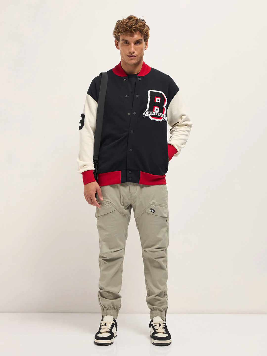 Men Multicolor Varsity Jacket - Image 4