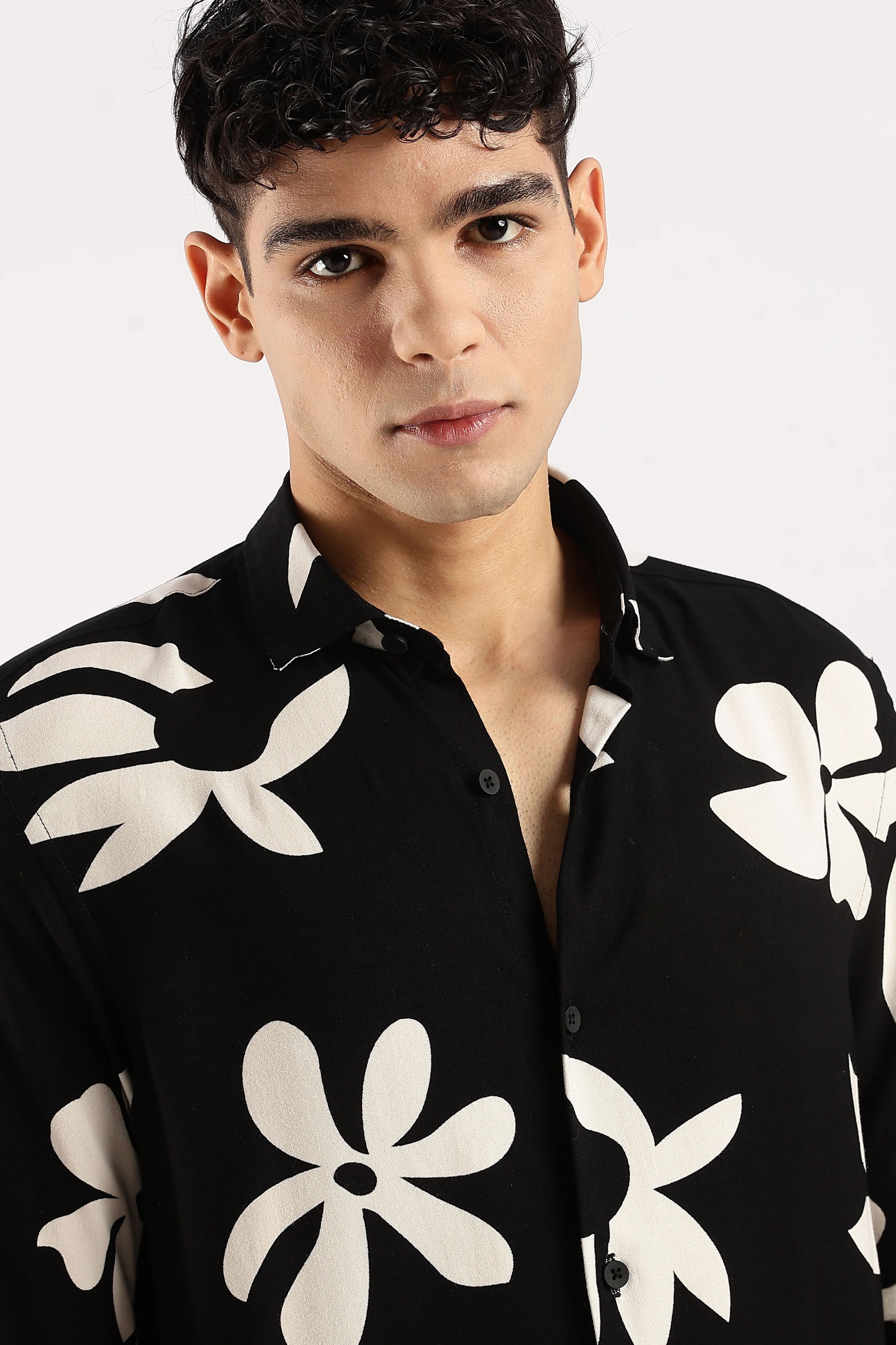 Men Black Viscose Shirt - Image 6