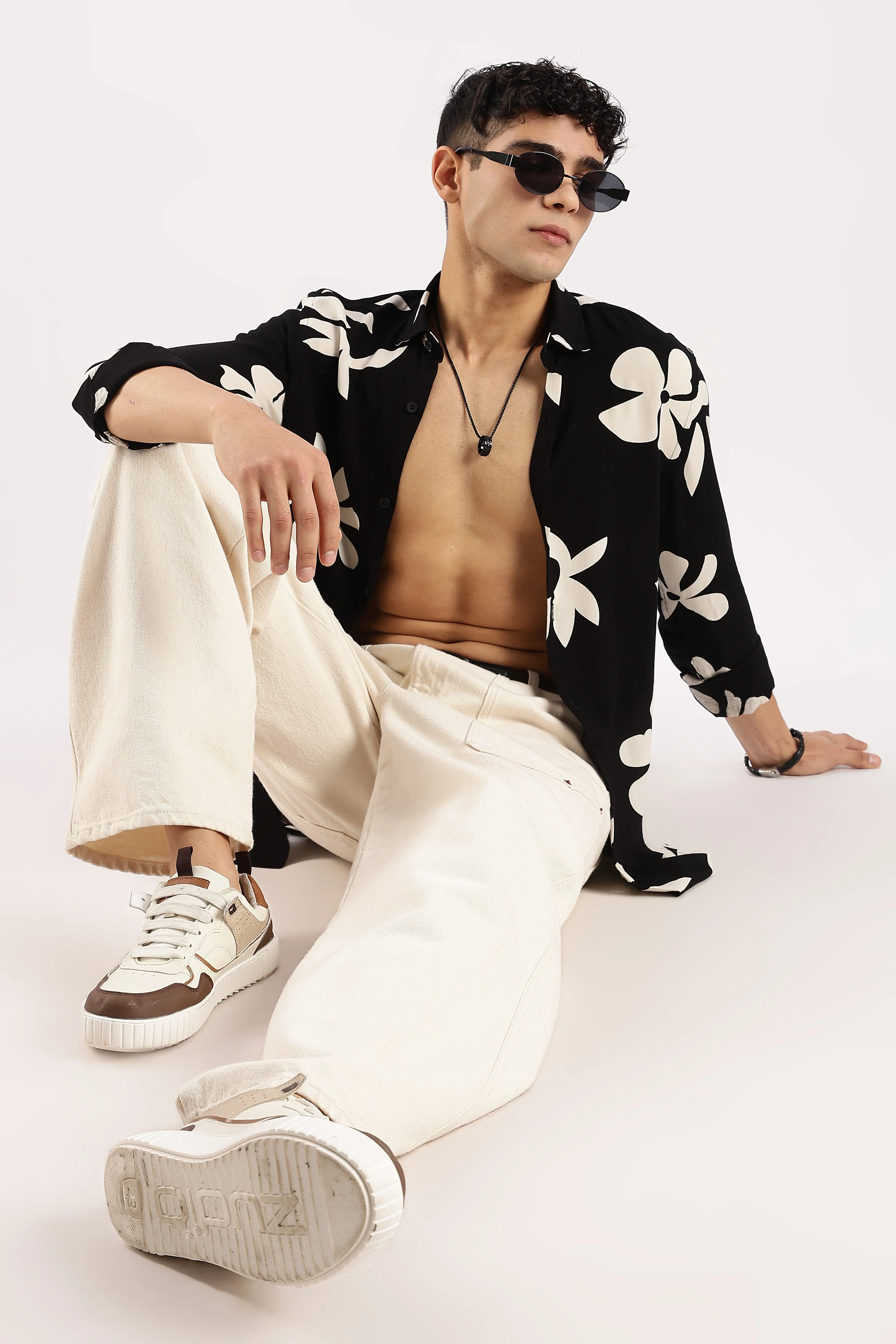 Men Black Viscose Shirt - Image 9