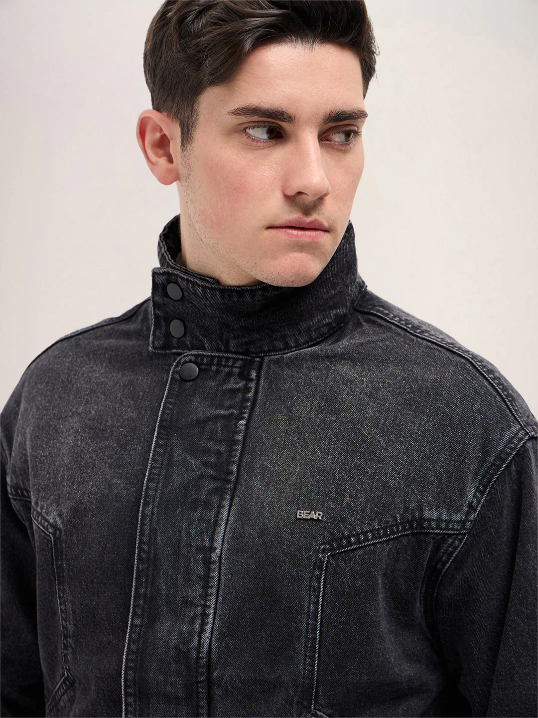 Men Black Wash Classic Denim Jacket - Image 5