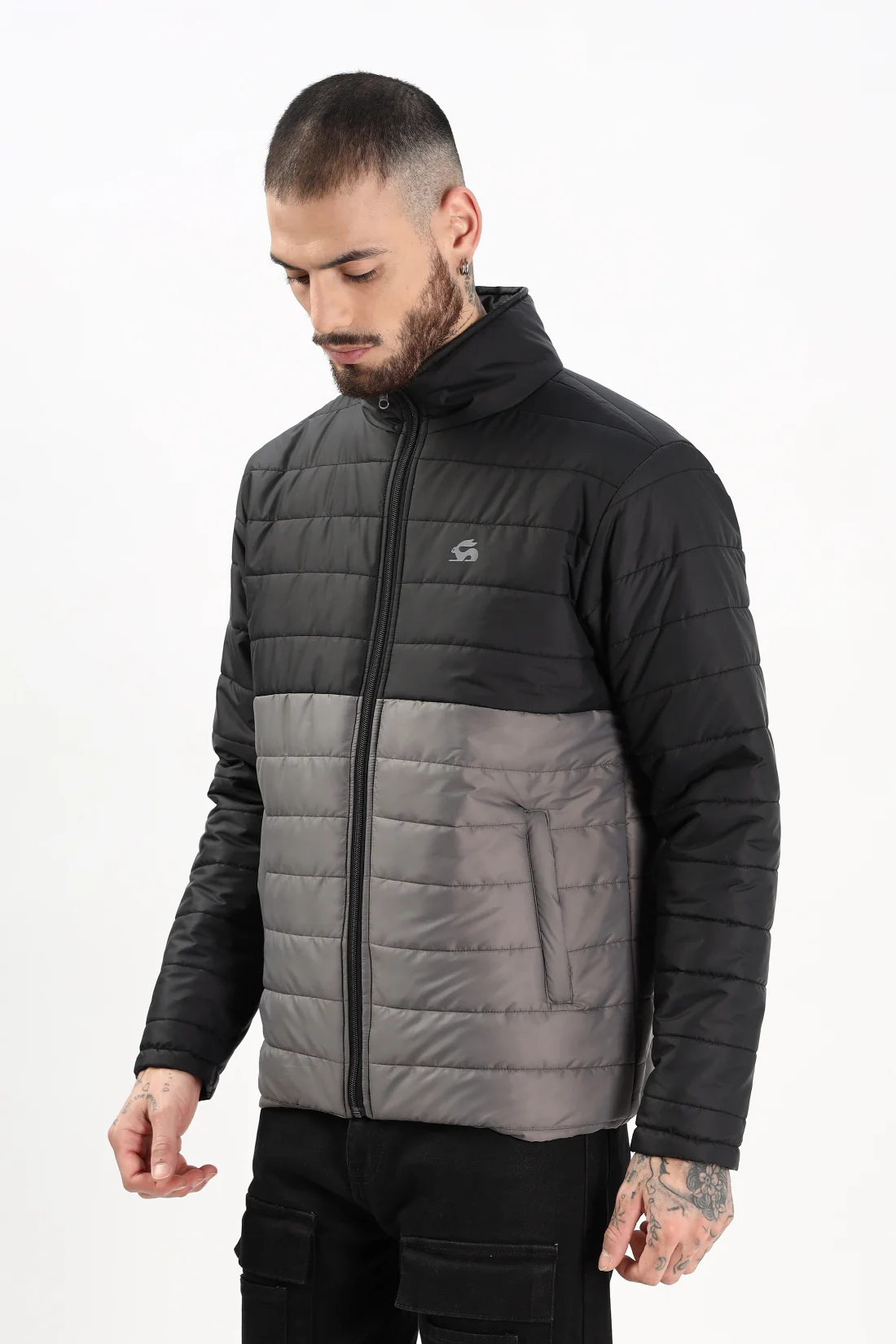 Men Black Winter Ready Bomber Jacket - Image 4