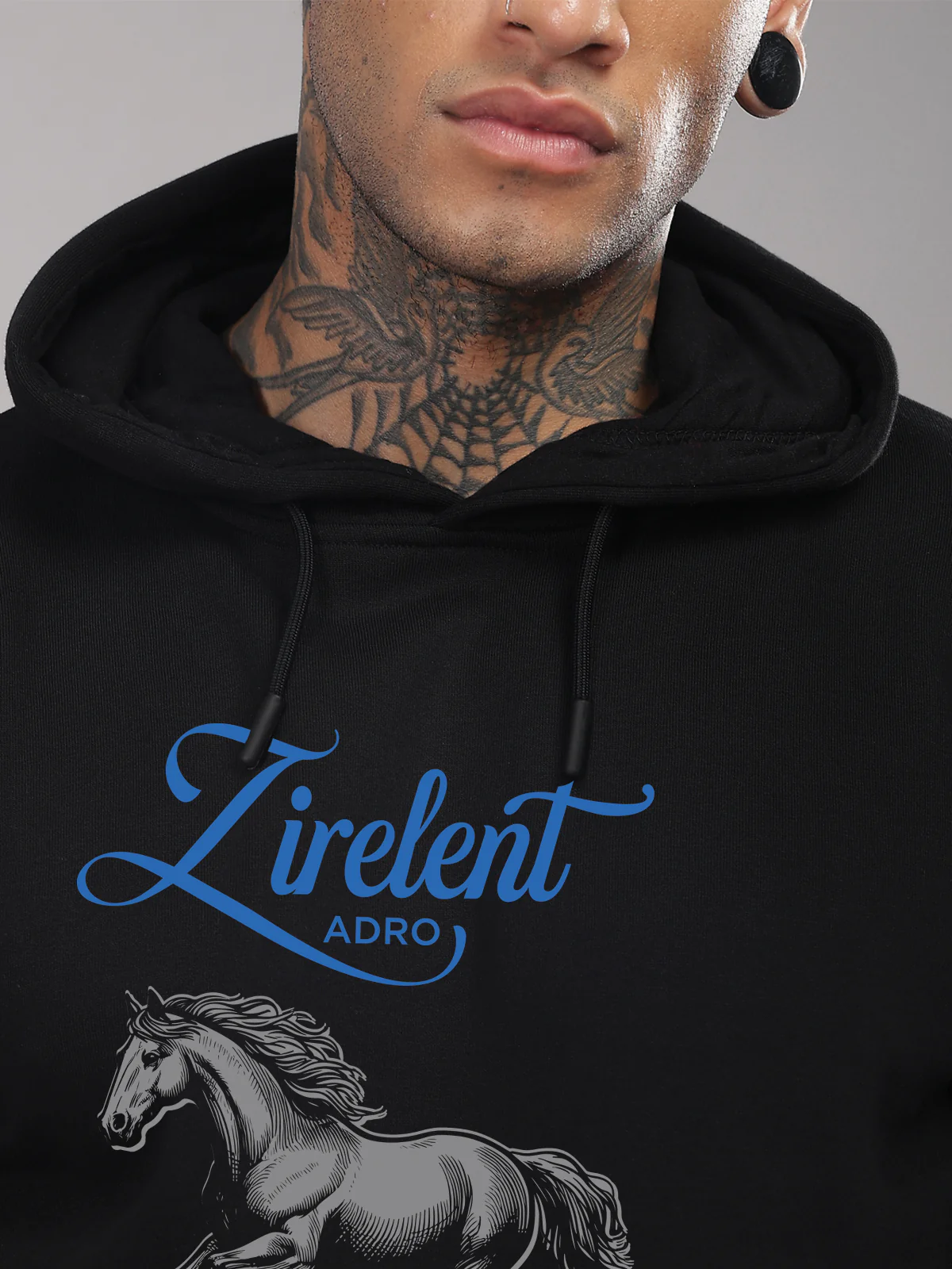 Men Black Printed Hoodie - Image 3