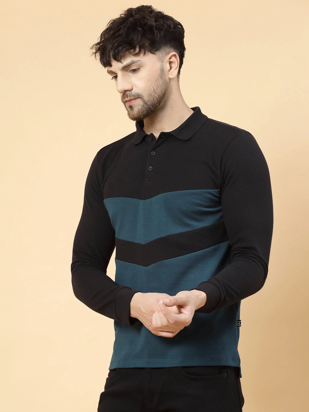 Men Block Tone Polo Tshirt - Image 2