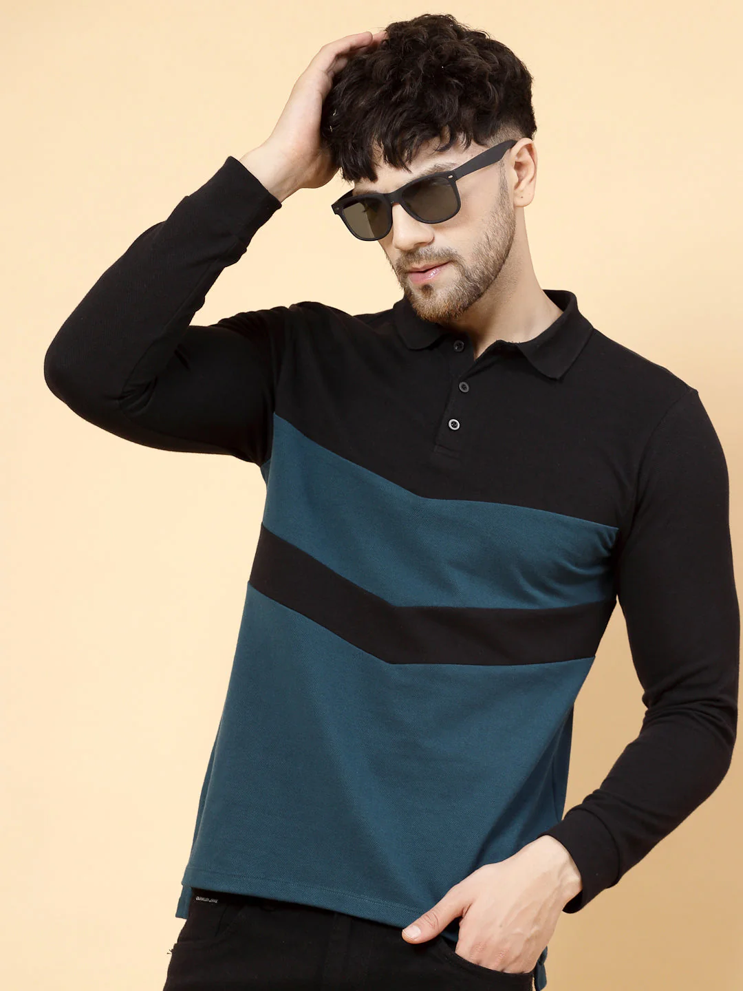 Men Block Tone Polo Tshirt - Image 3