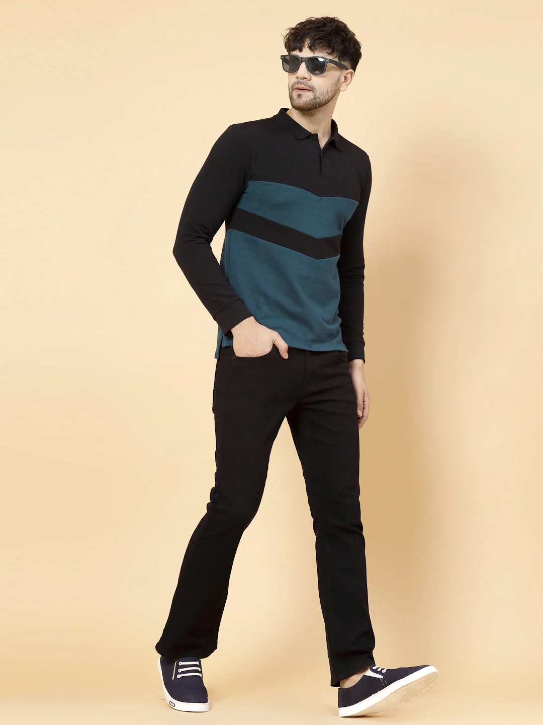 Men Block Tone Polo Tshirt - Image 4