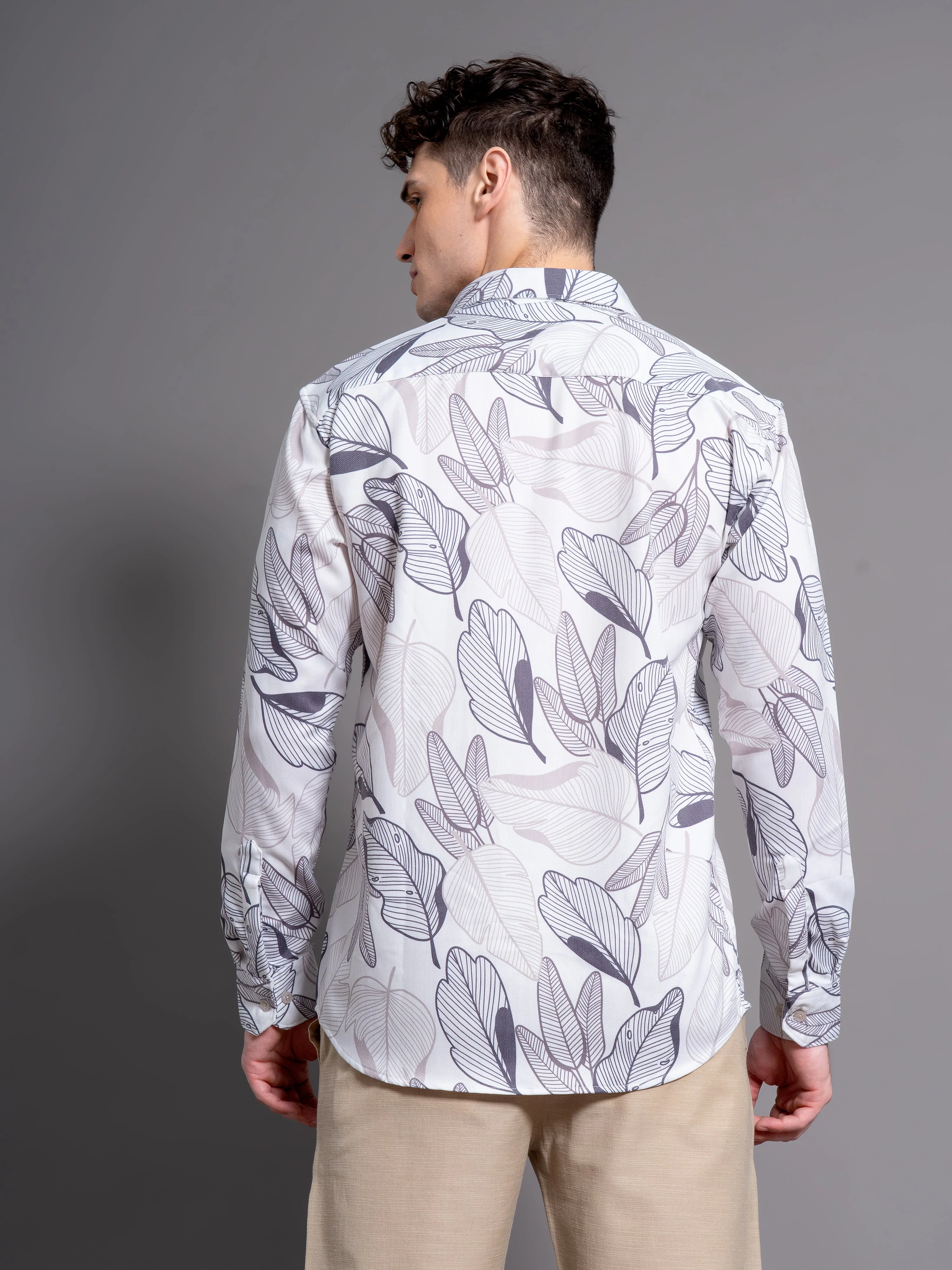 Men Bloom White Floral Shirt - Image 2