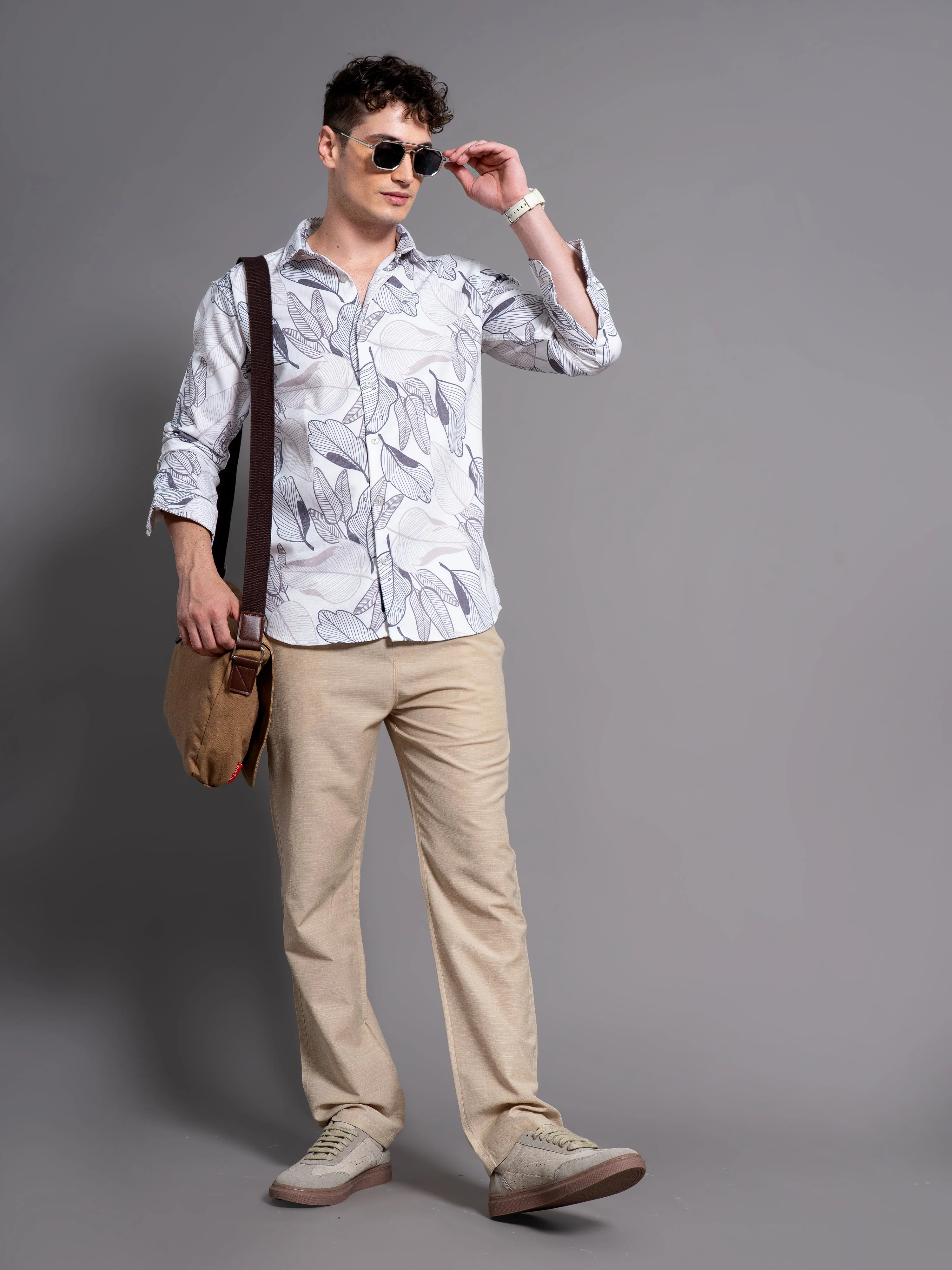 Men Bloom White Floral Shirt - Image 5