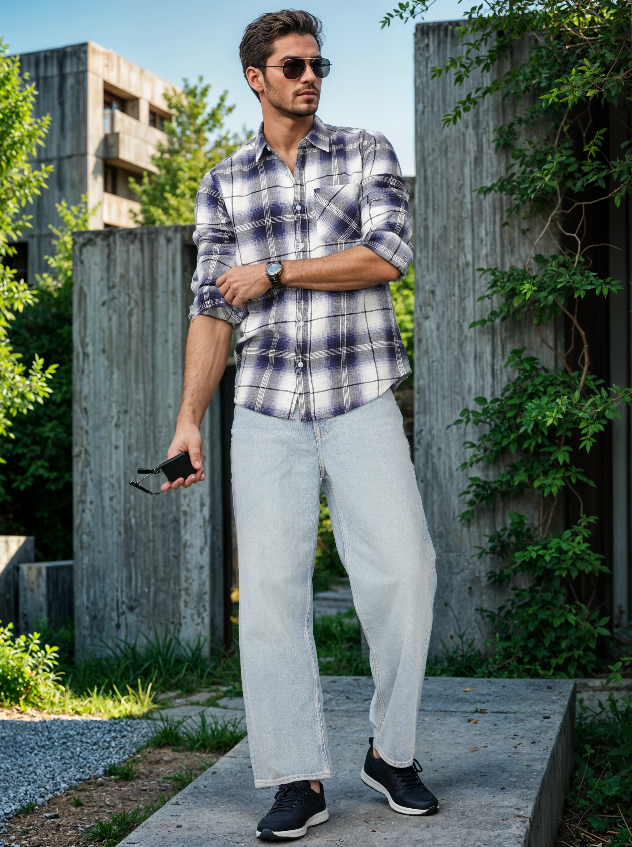 Men Blue Baggy Fit Jeans - Image 2