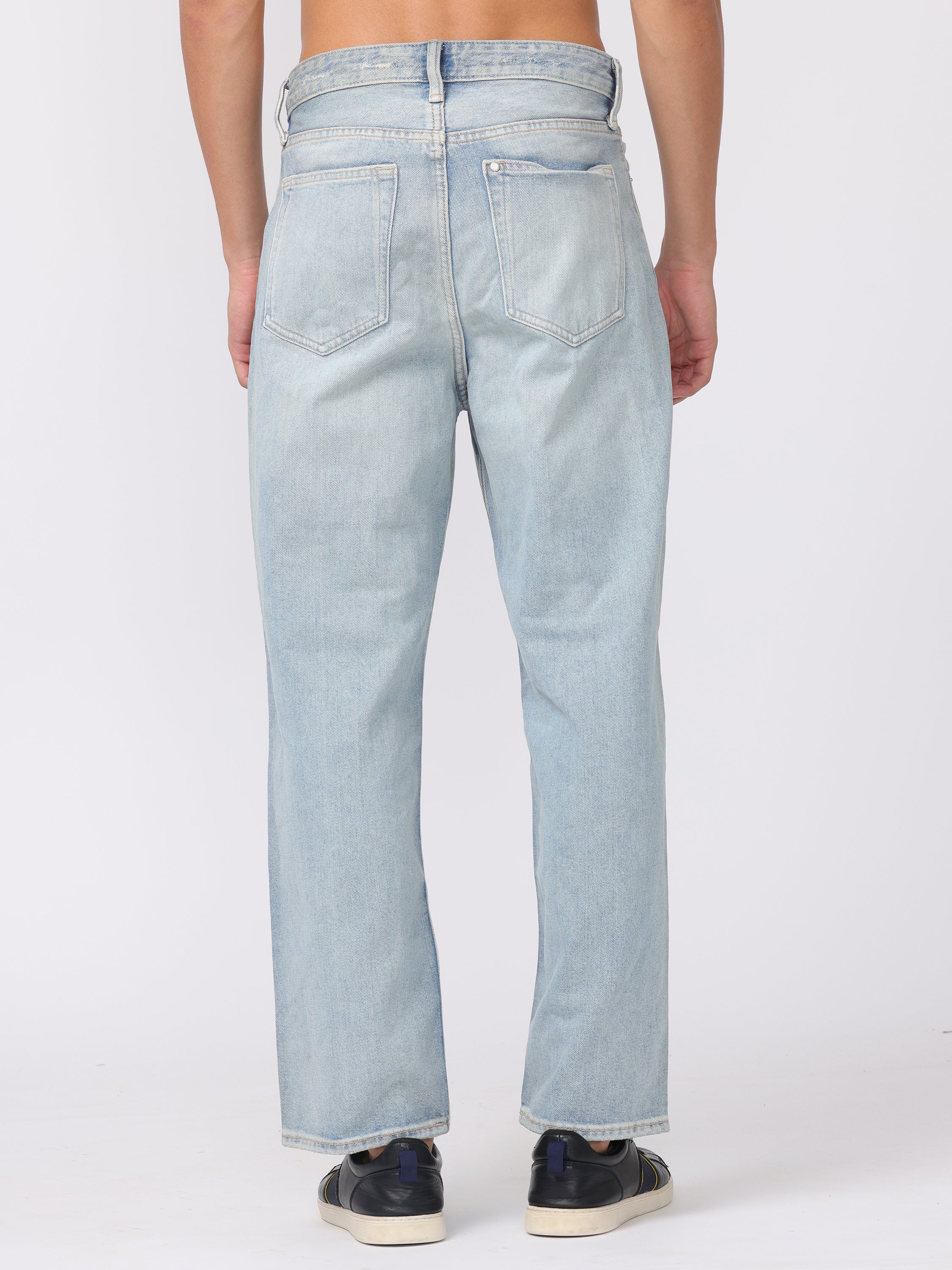 Men Blue Baggy Fit Jeans - Image 4