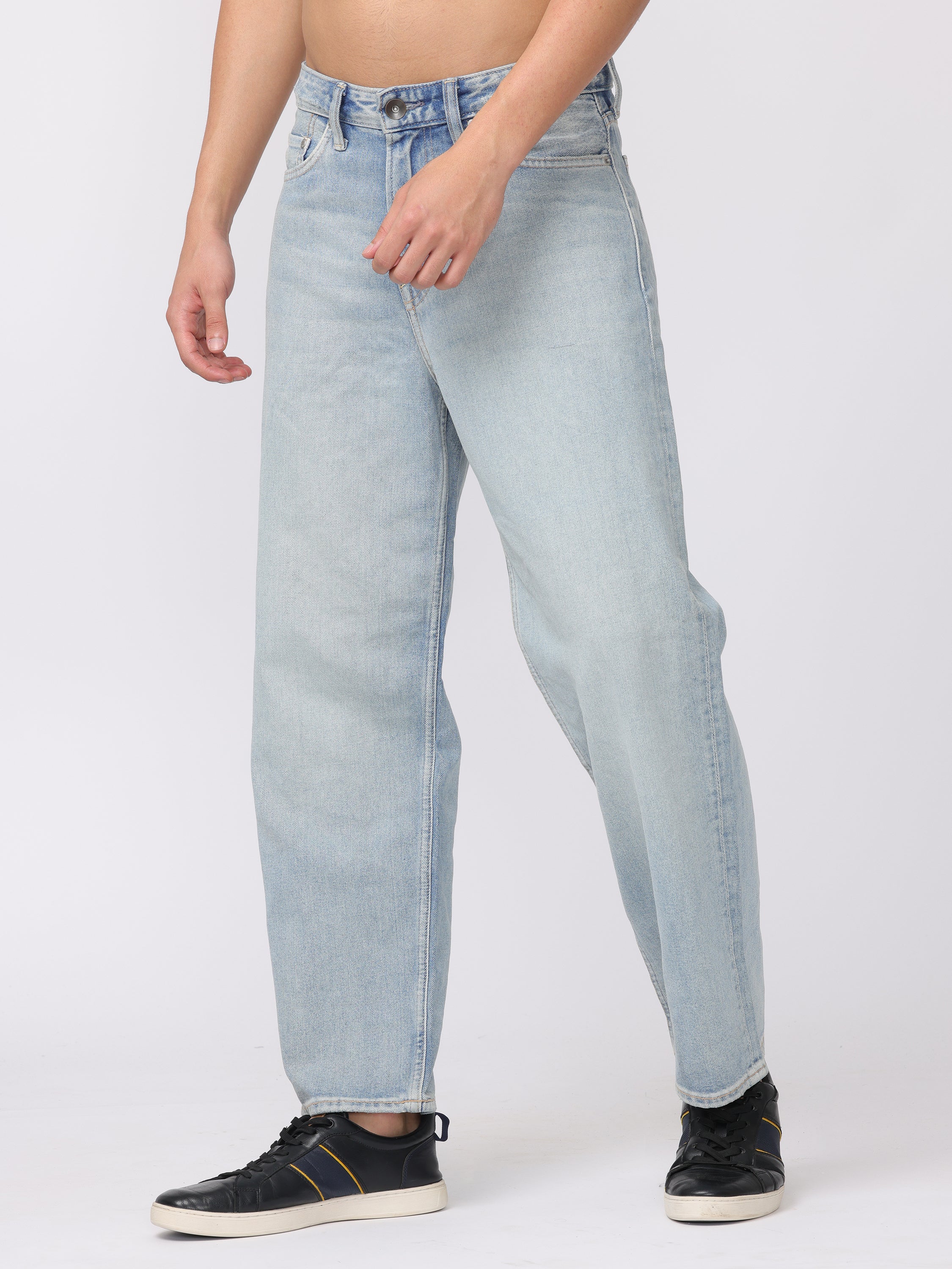 Men Blue Baggy Fit Jeans - Image 5