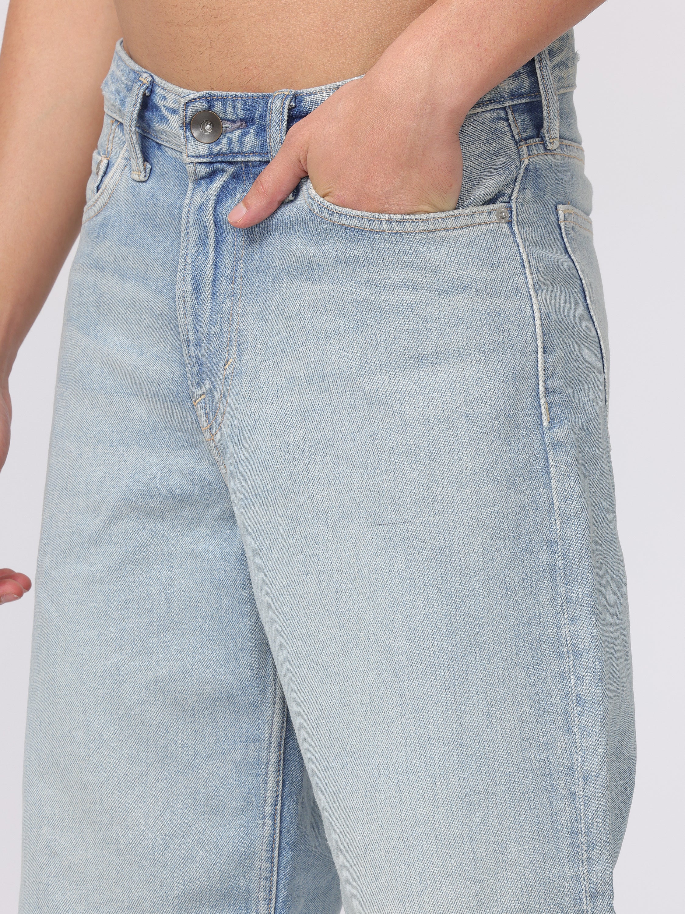 Men Blue Baggy Fit Jeans - Image 6