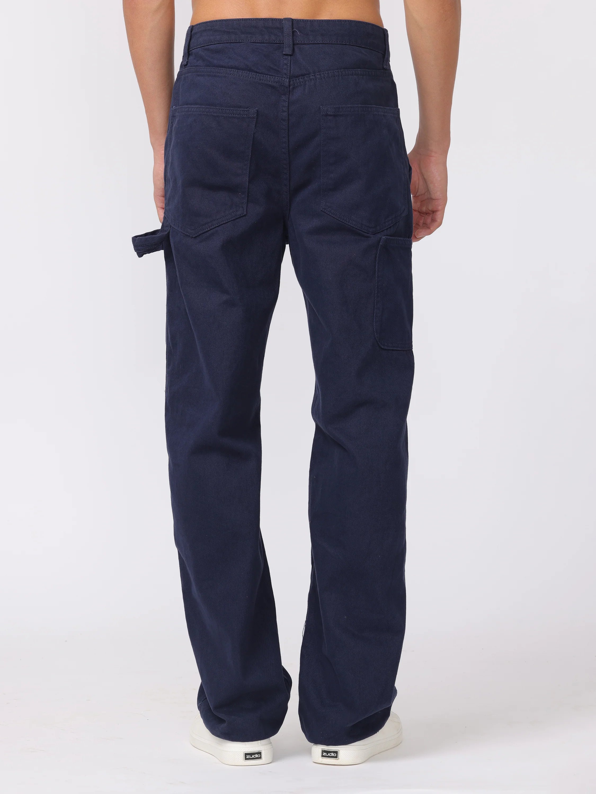 Men Blue Baggy Fit Carpenter Pants - Image 3
