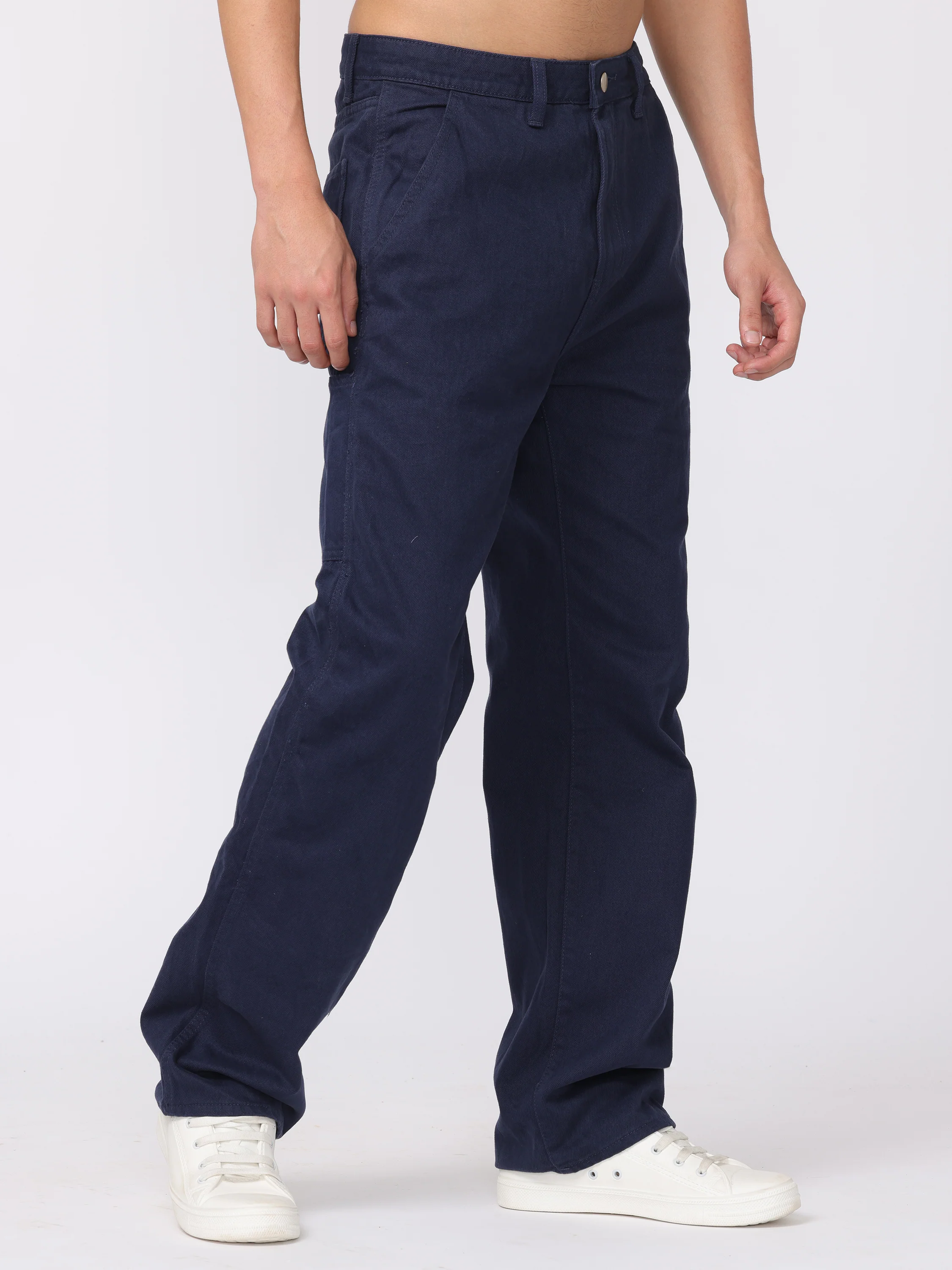 Men Blue Baggy Fit Carpenter Pants - Image 5