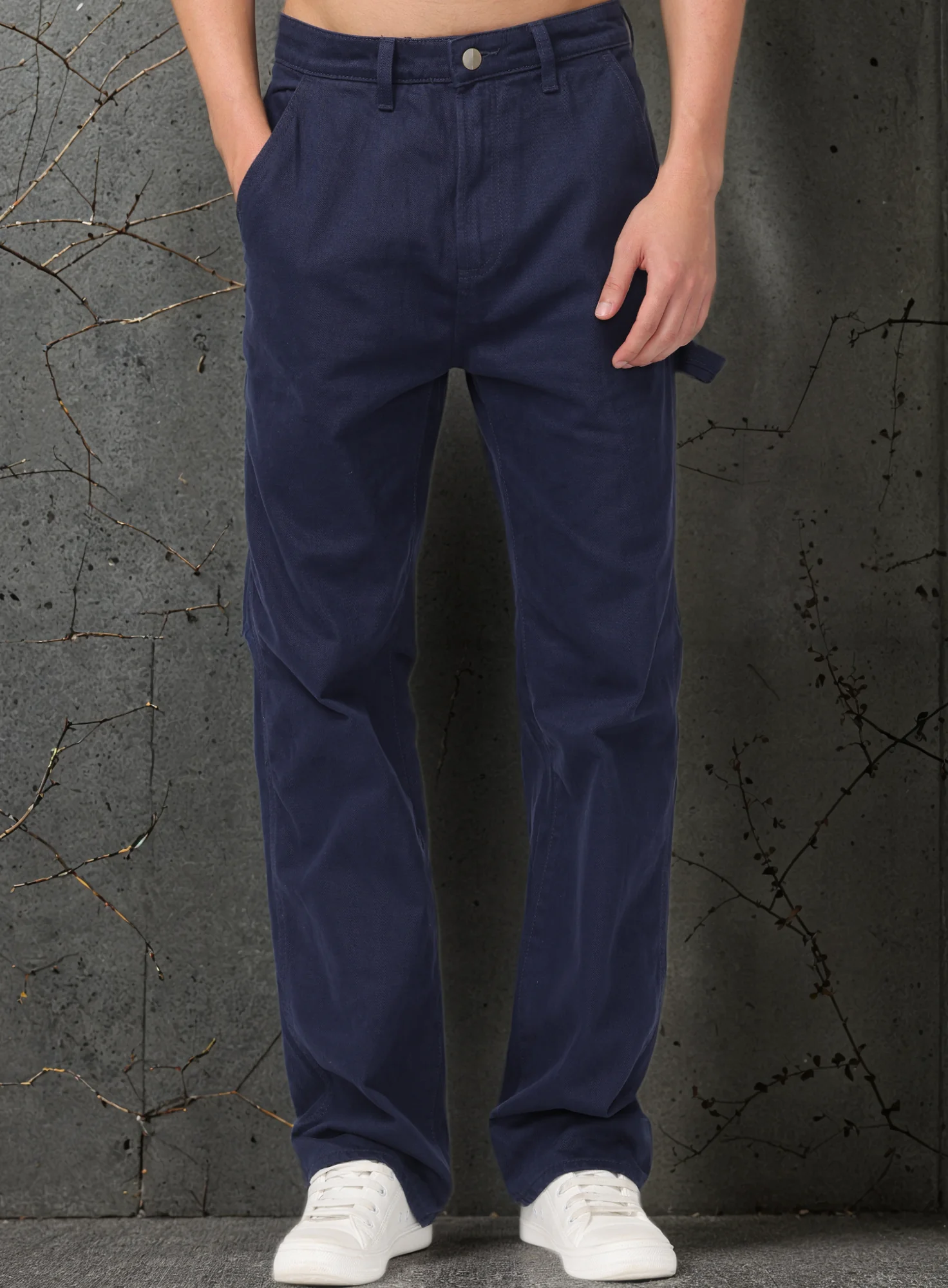 Men Blue Baggy Fit Carpenter Pants - Image 6