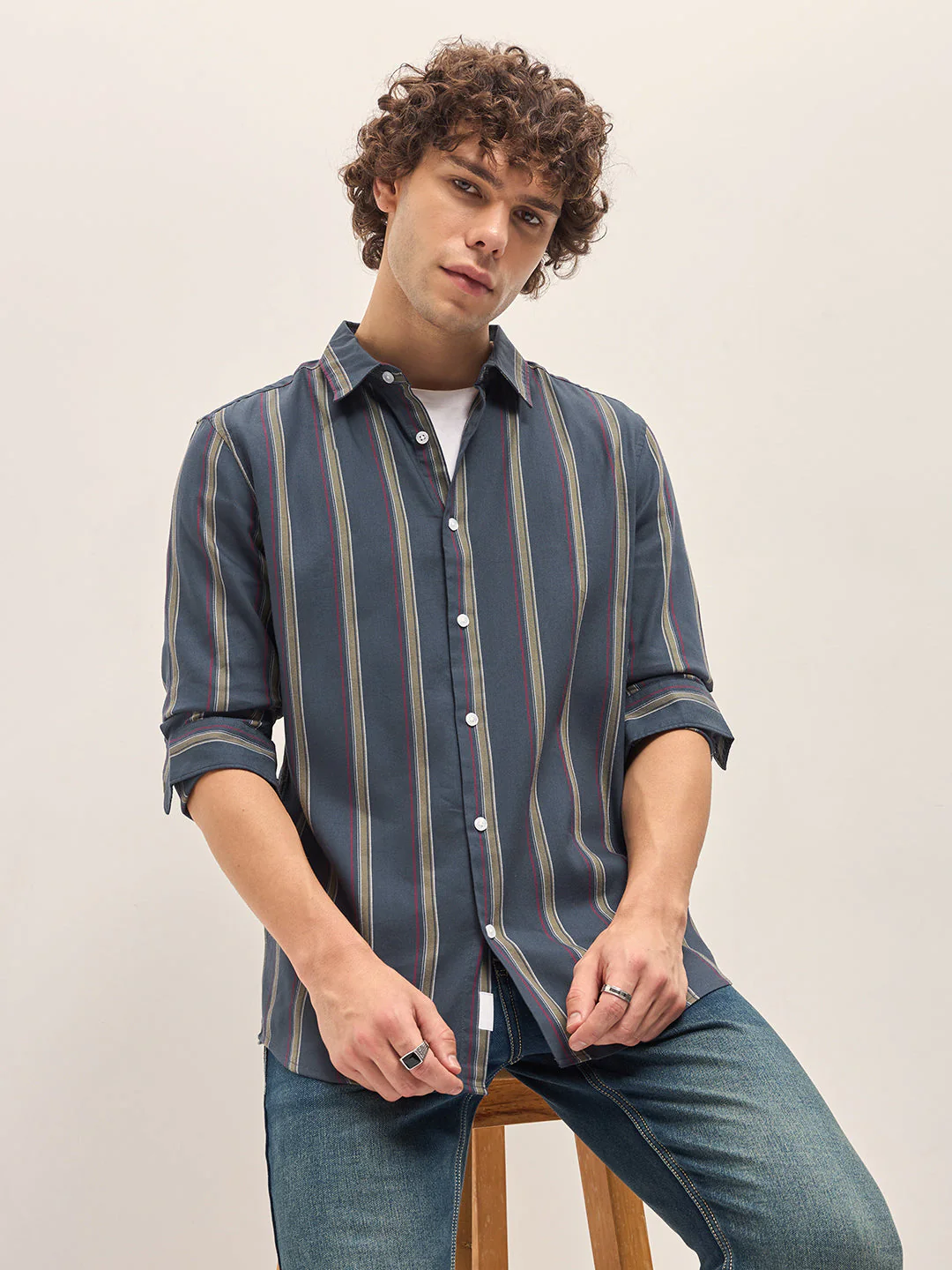 Men Blue Casual Shirt
