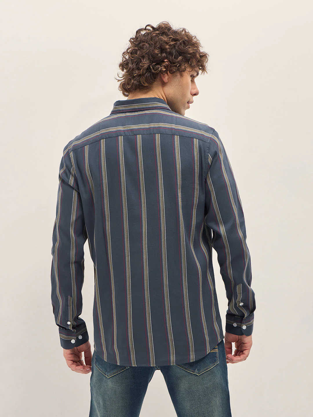 Men Blue Casual Shirt - Image 2