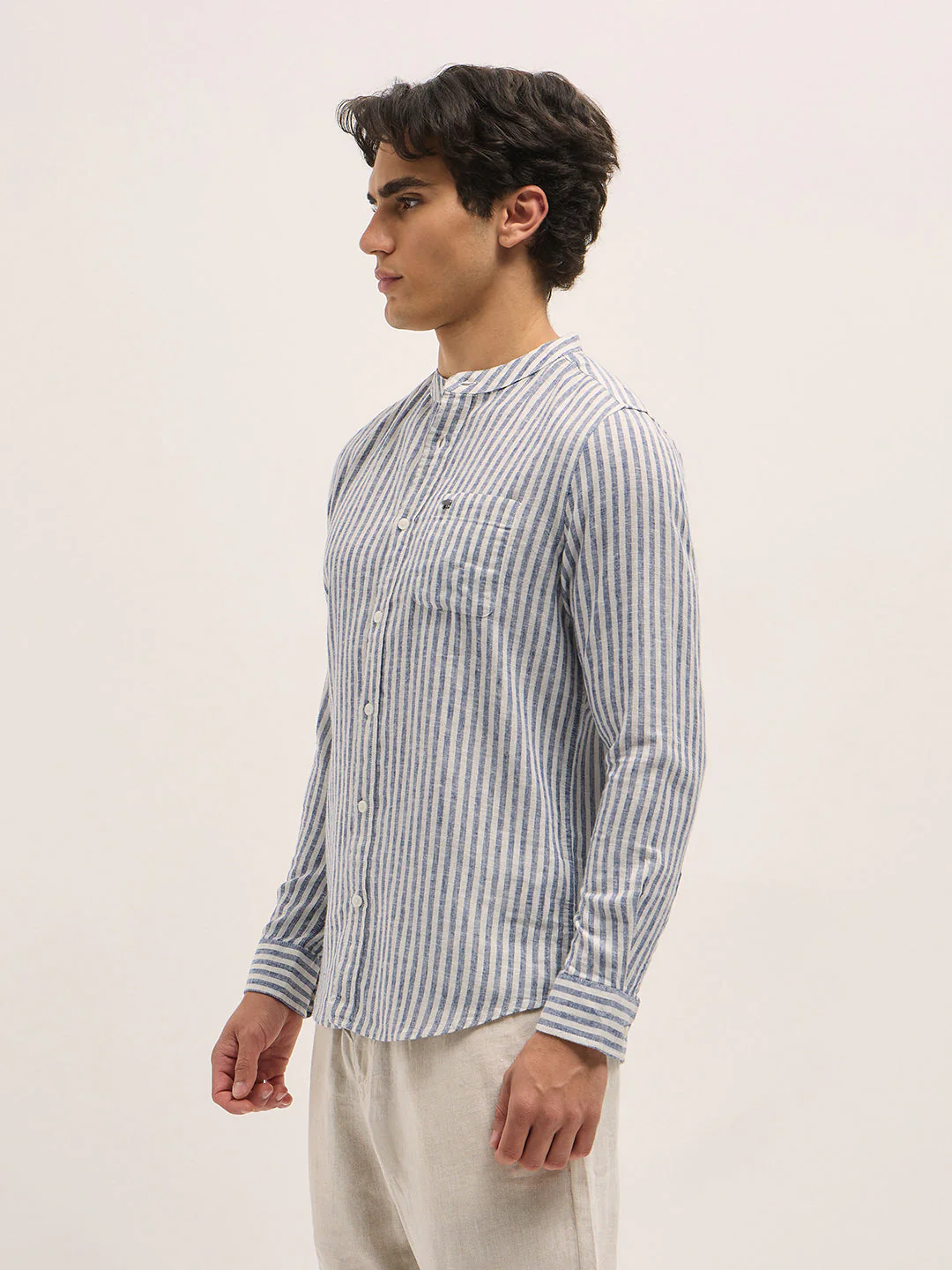 Men Blue Casual Shirt - Image 3