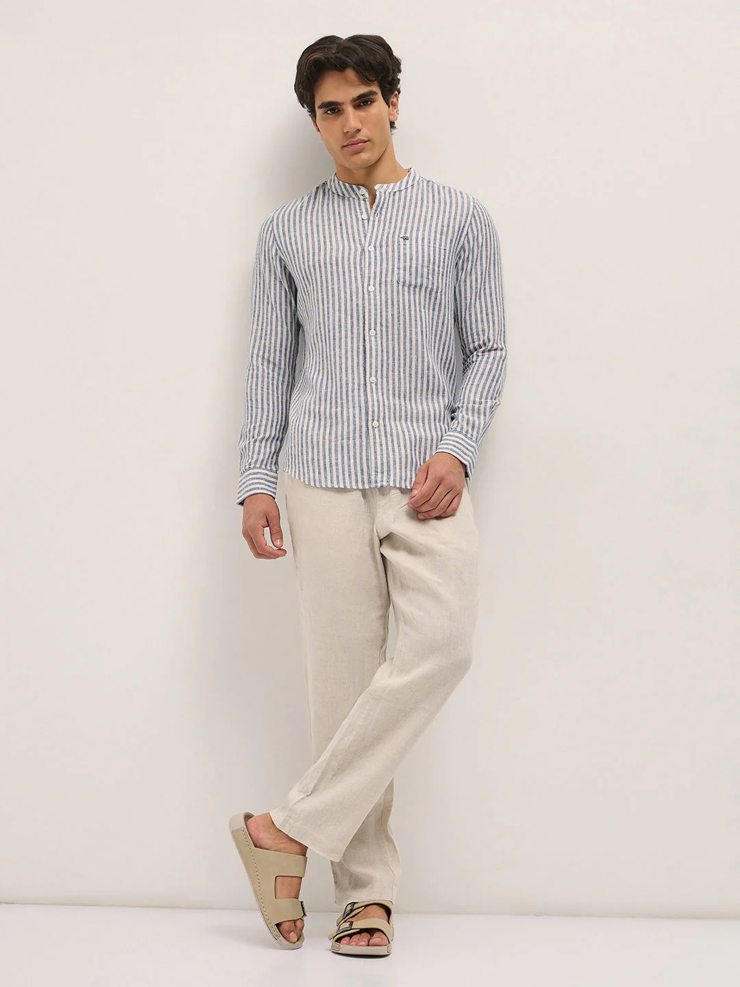 Men Blue Casual Shirt - Image 4