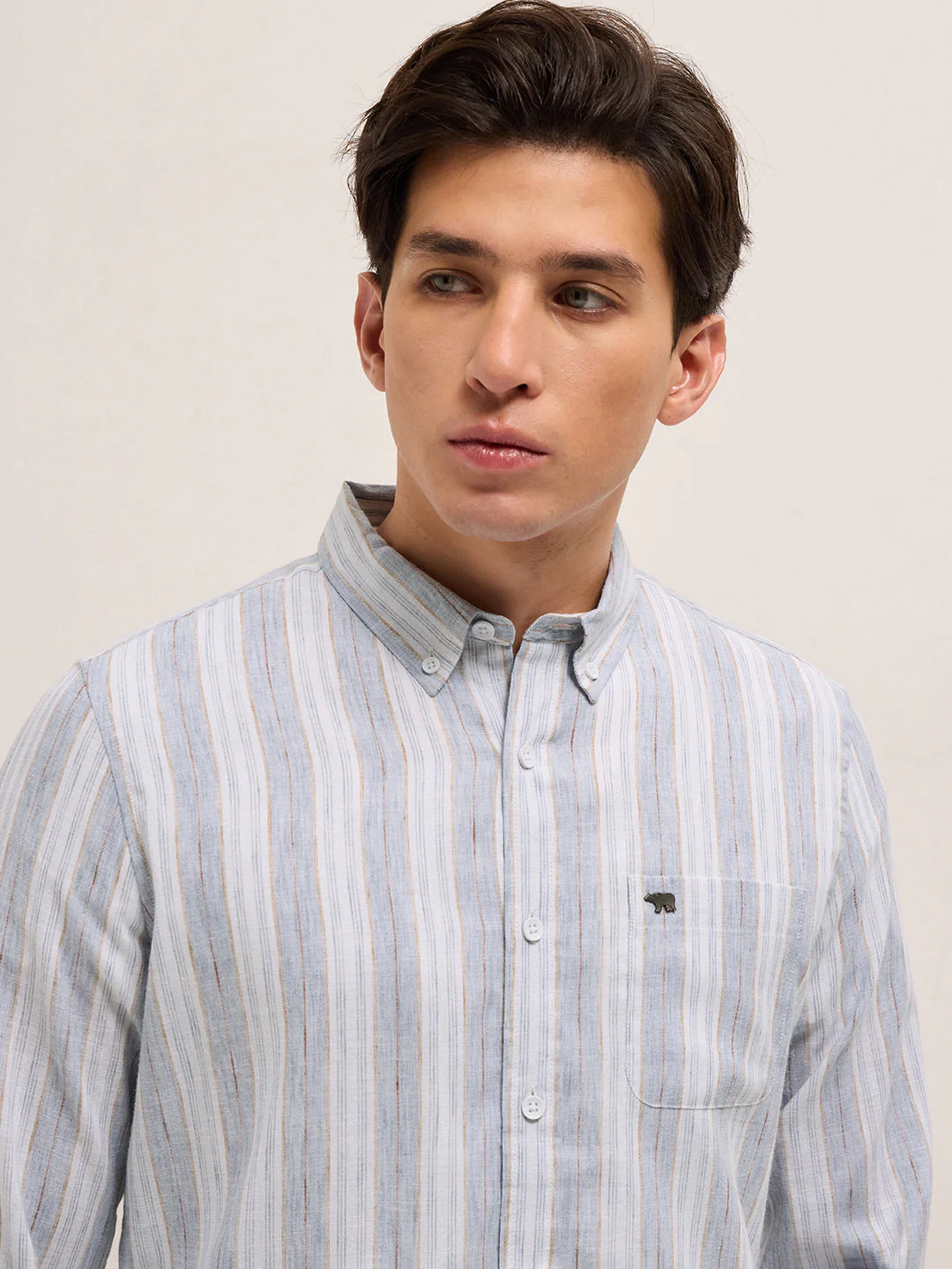 Men Blue Casual Shirt - Image 6