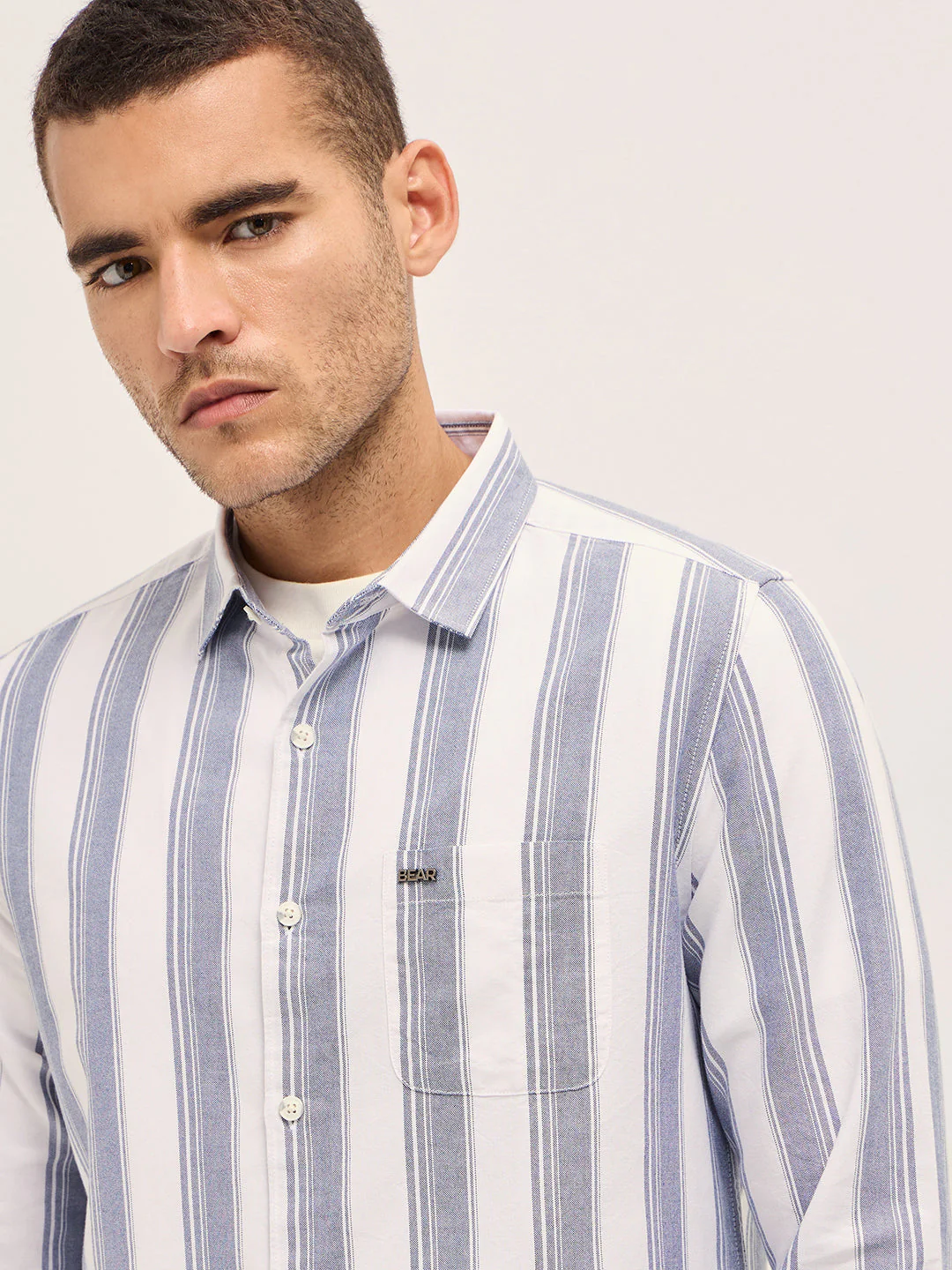 Men Blue Casual Shirt - Image 5